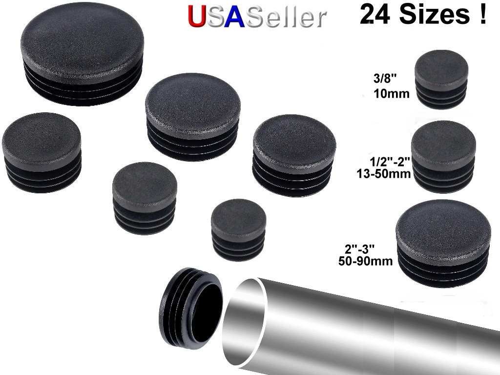 Plastic Black Blanking End Cap Caps Tube Pipe Inserts Plug Bung Steel Tubing Leg