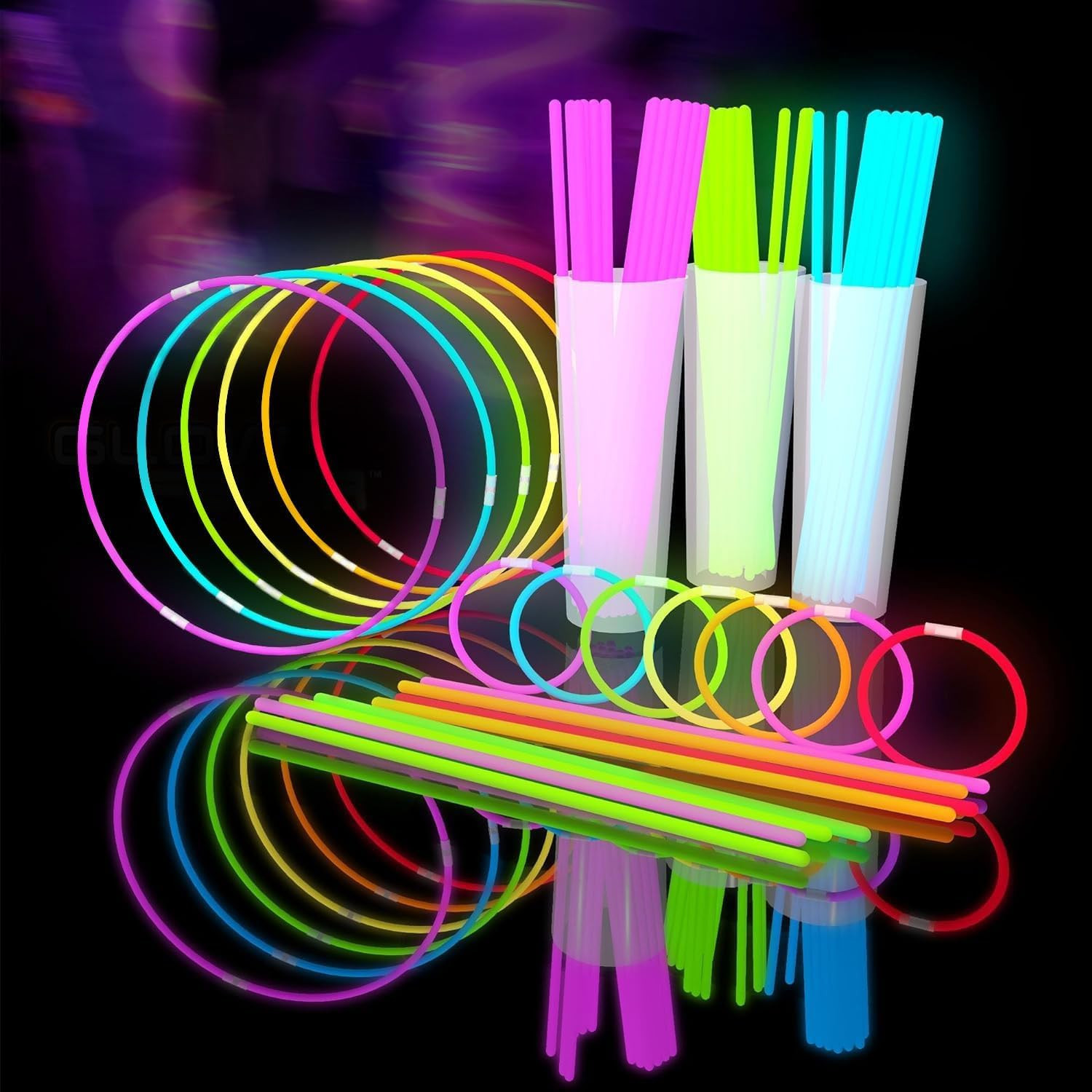 Glow Fever 209Pcs Glow Sticks Bulk Party Pack Includes 100 8" Glow Sticks and 10