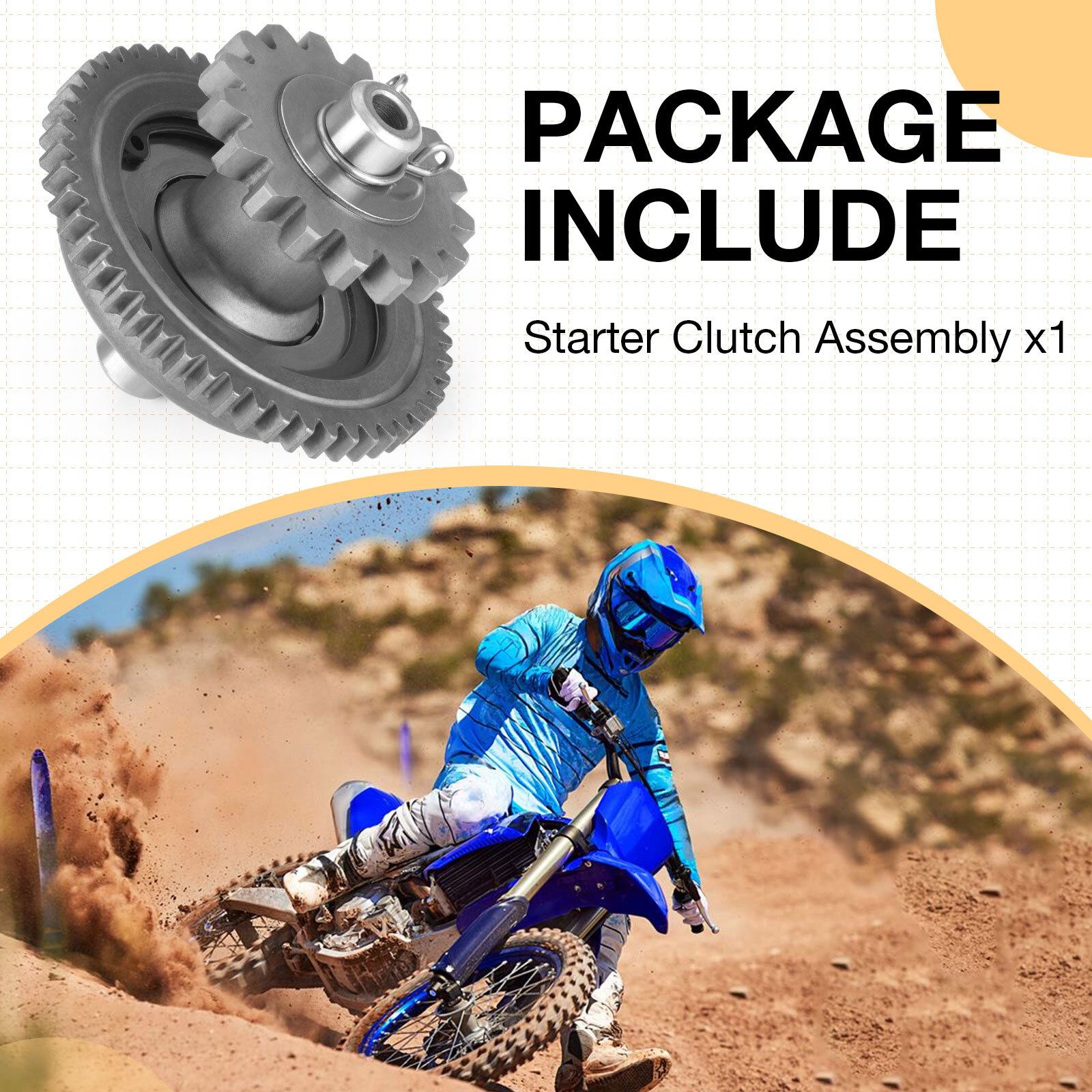 BR9-15570-20-00 STARTER CLUTCH ASSY FOR YAMAHA YZ450F YZ450FX WR450F 2018 - 2023