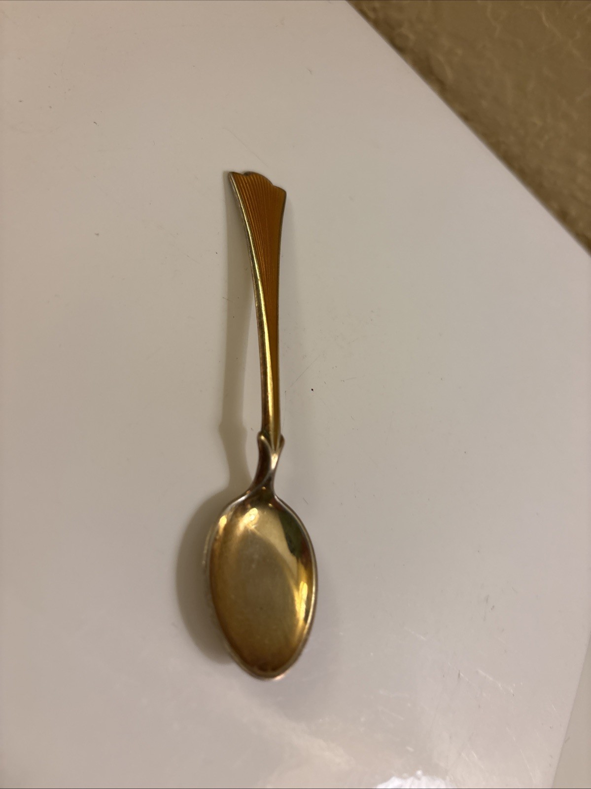 Sterling and Enamel Norway Demitasse Vintage Spoon Small.  (d1