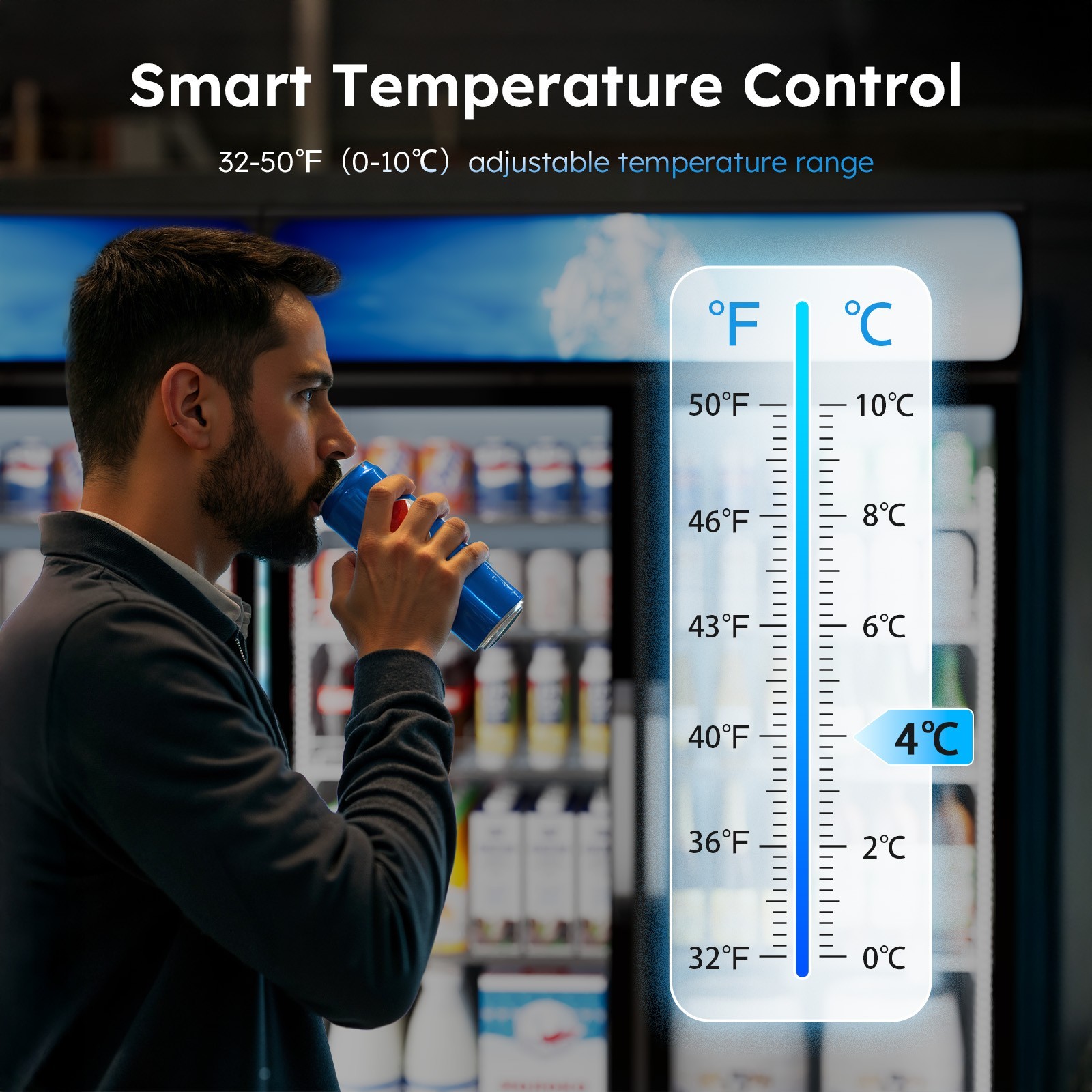 Commercial Merchandiser Refrigerator 28 CU.FT Glass Doors Beverage Refrigerators