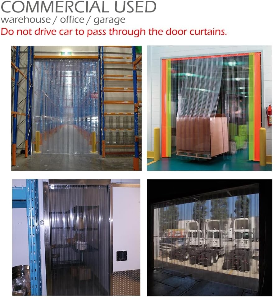 Plastic Vinyl Strip Door Curtain 148 Feet Clear Ribbed PVC Curtain Bulk Roll