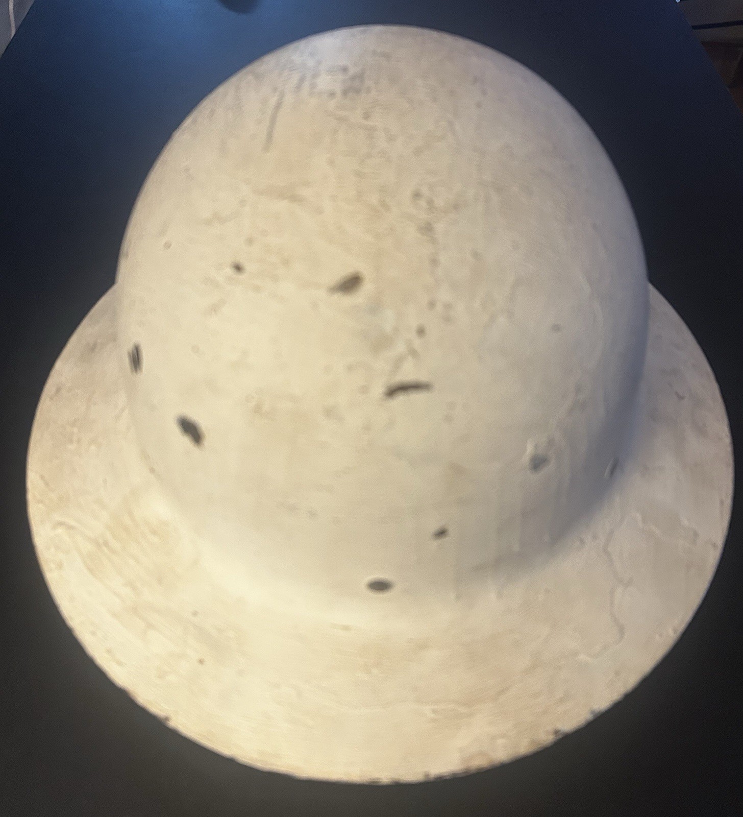 Vintage WWII Metal Helmet O.C.D. Office Civil Defense White Steel Helmet