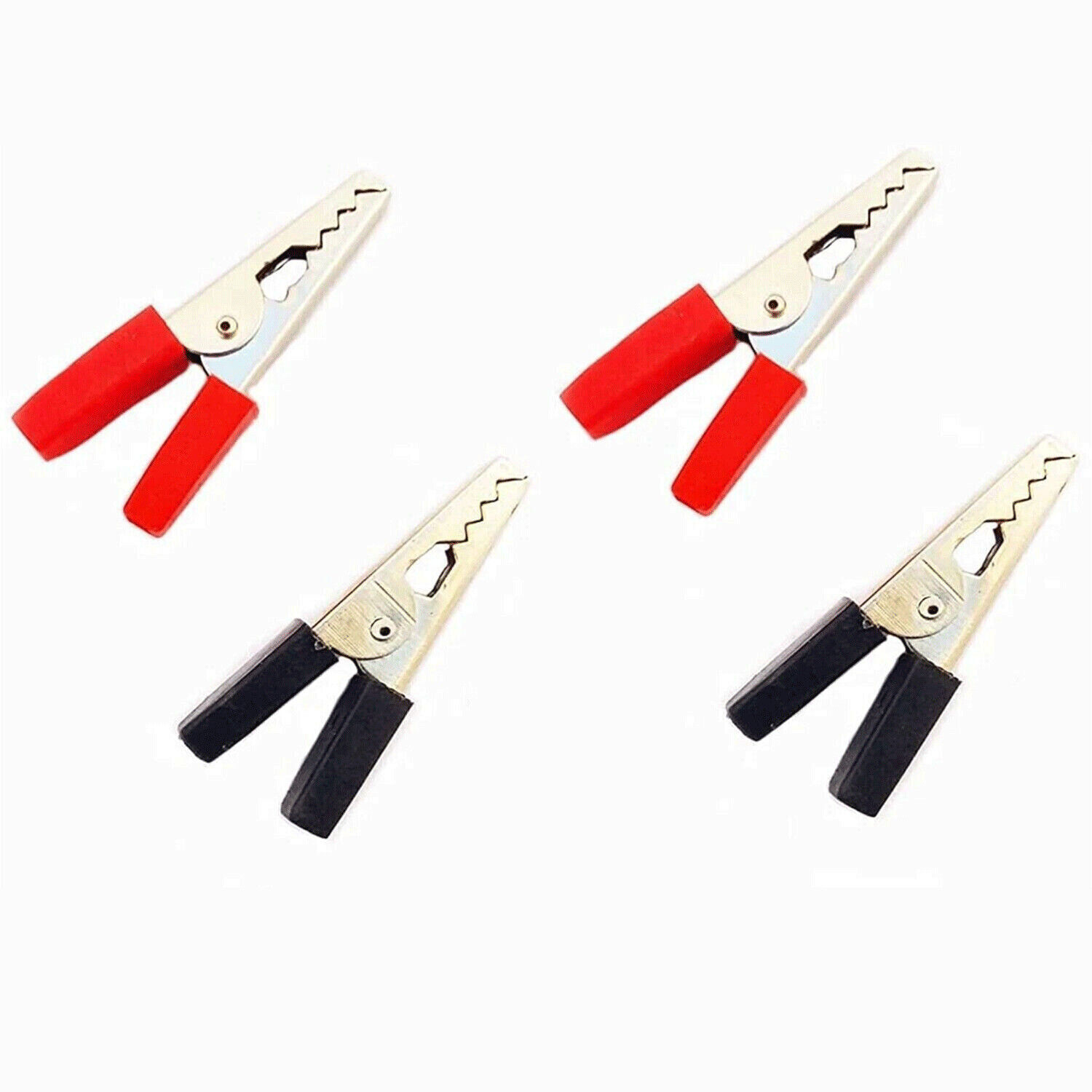 40Pcs Electrical Test Clamps Metal Alligator Clips with Red & Black Handle Bulk