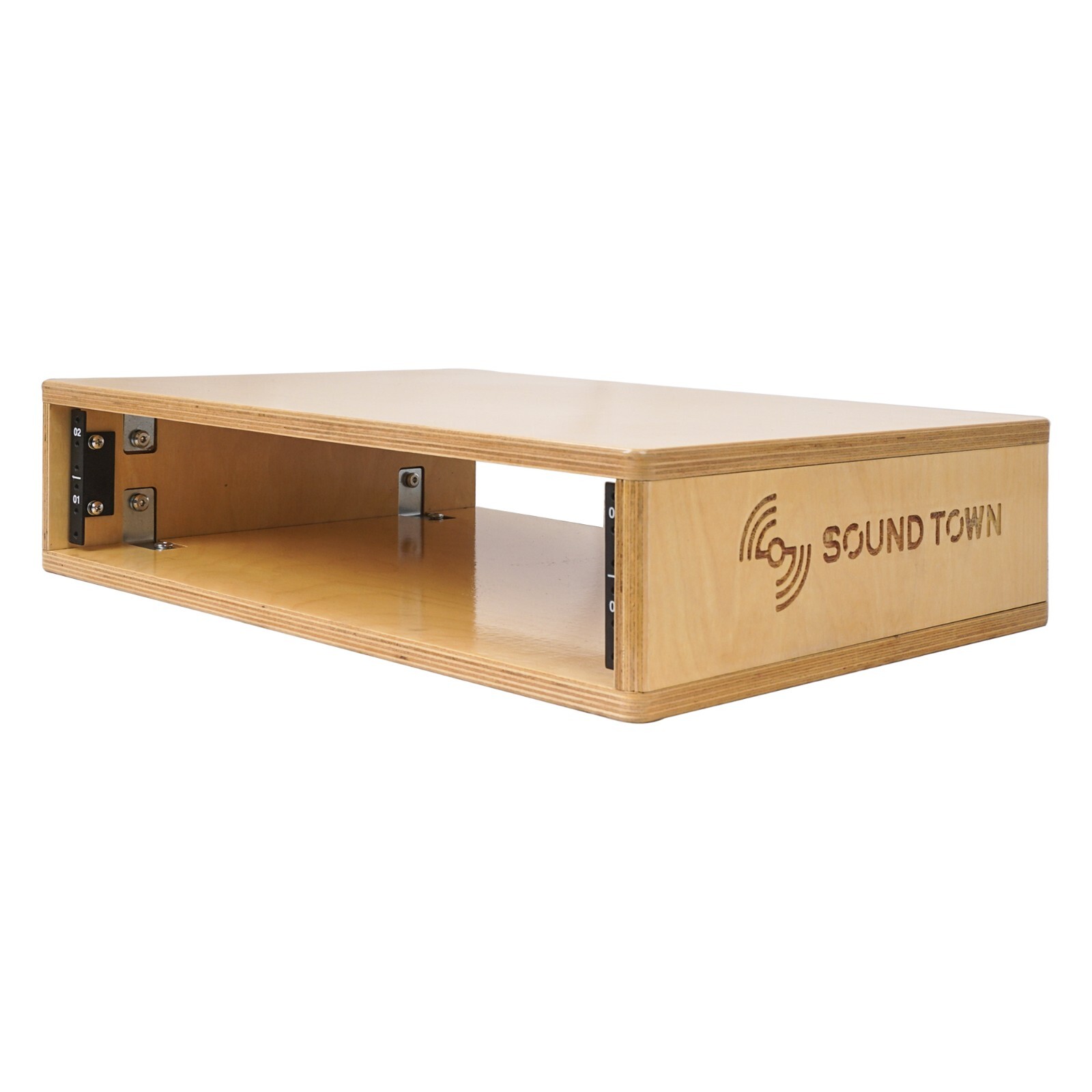 Sound Town DIY 2U Studio Rack w/ Baltic Birch Plywood, Golden Oak (SDRK-Y2)