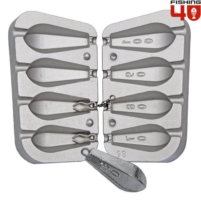 Cheap Fishing ALUMINIUM MOULD Drop Shot Hexagonal Torpedo Pear Bomb Hex Sinkers