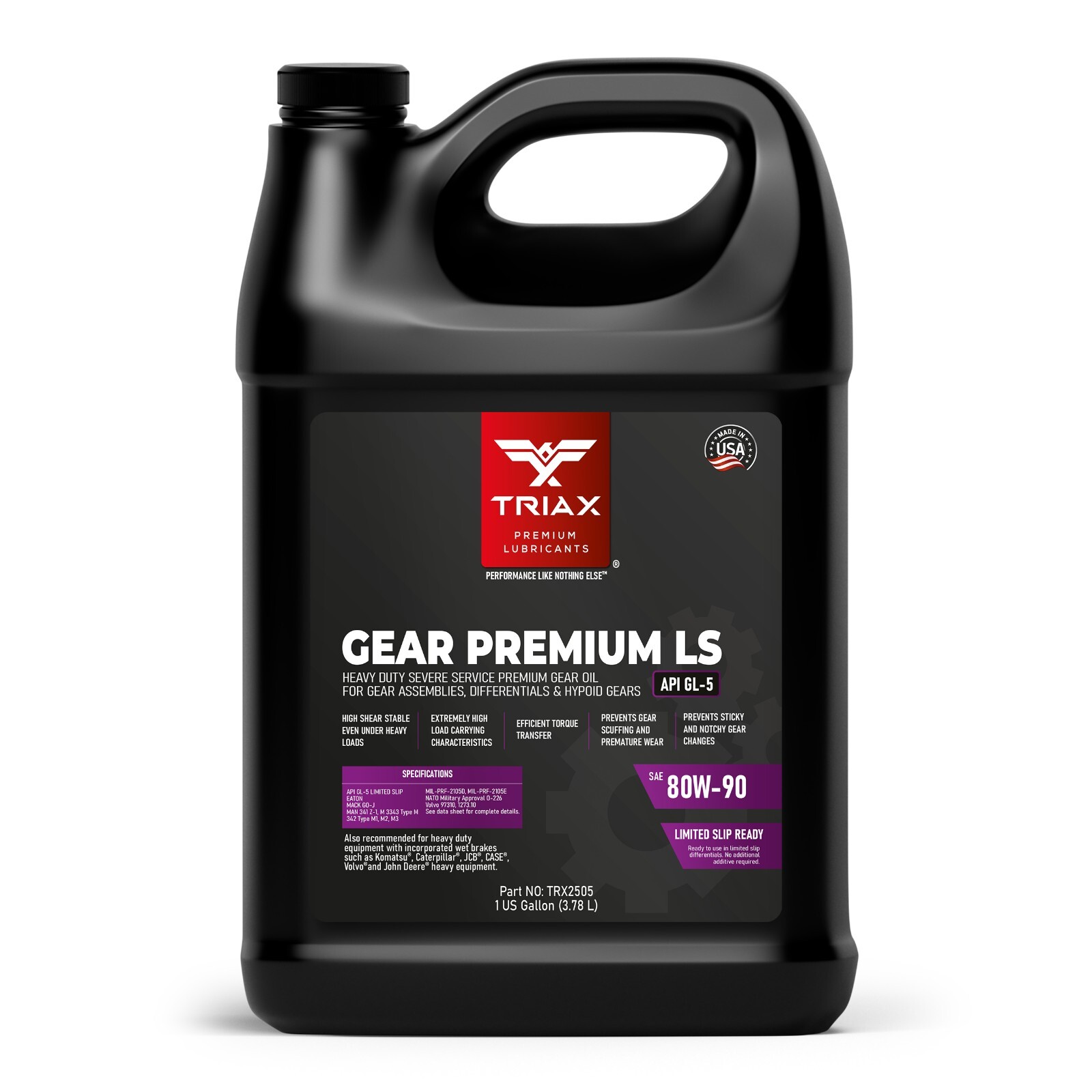 TRIAX Gear Premium LS 80W-90, GL-5 Limited Slip Ready (1 Gallon)