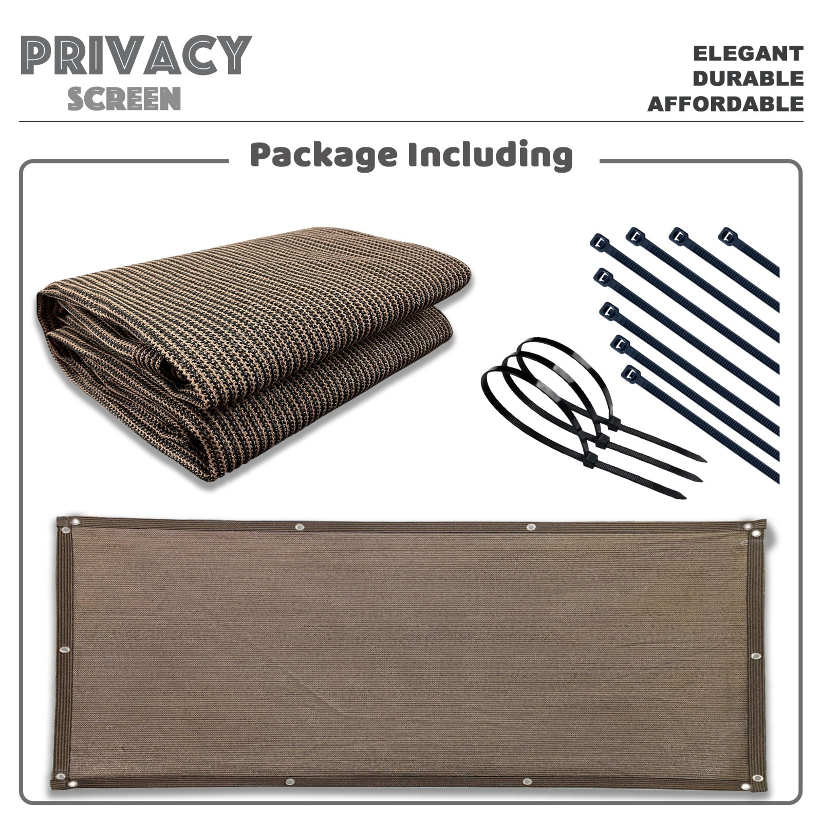 3', 4', 5', 6' Tall Balcony Fence Privacy Screen |  Windshield Shade for Garden