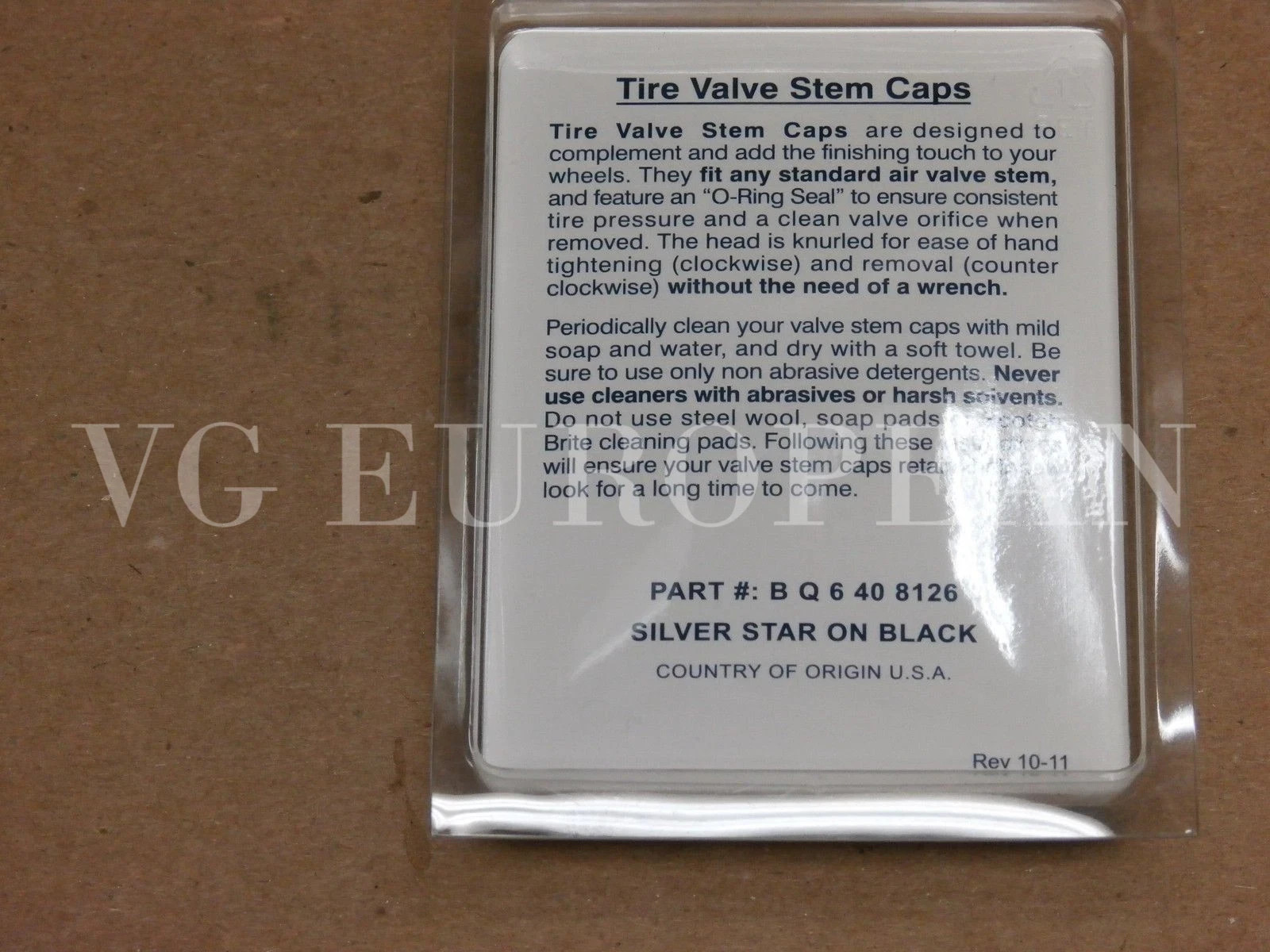 Mercedes-Benz Genuine Tire Valve Stem Cap Set, Silver Star on Black Caps OEM OE