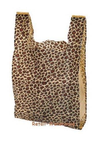 Plastic Shopping Bags 1000 Cheetah Leopard Grocery Merchandise 11 ½" x 6" x 21"