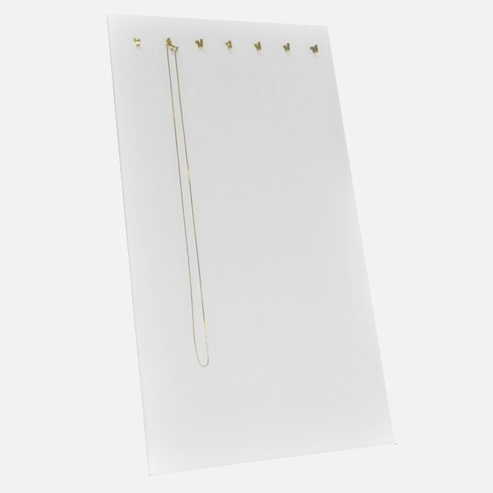 1 White Necklace Chain Bracelet Easel Jewelry Display Stand with 7 Hooks