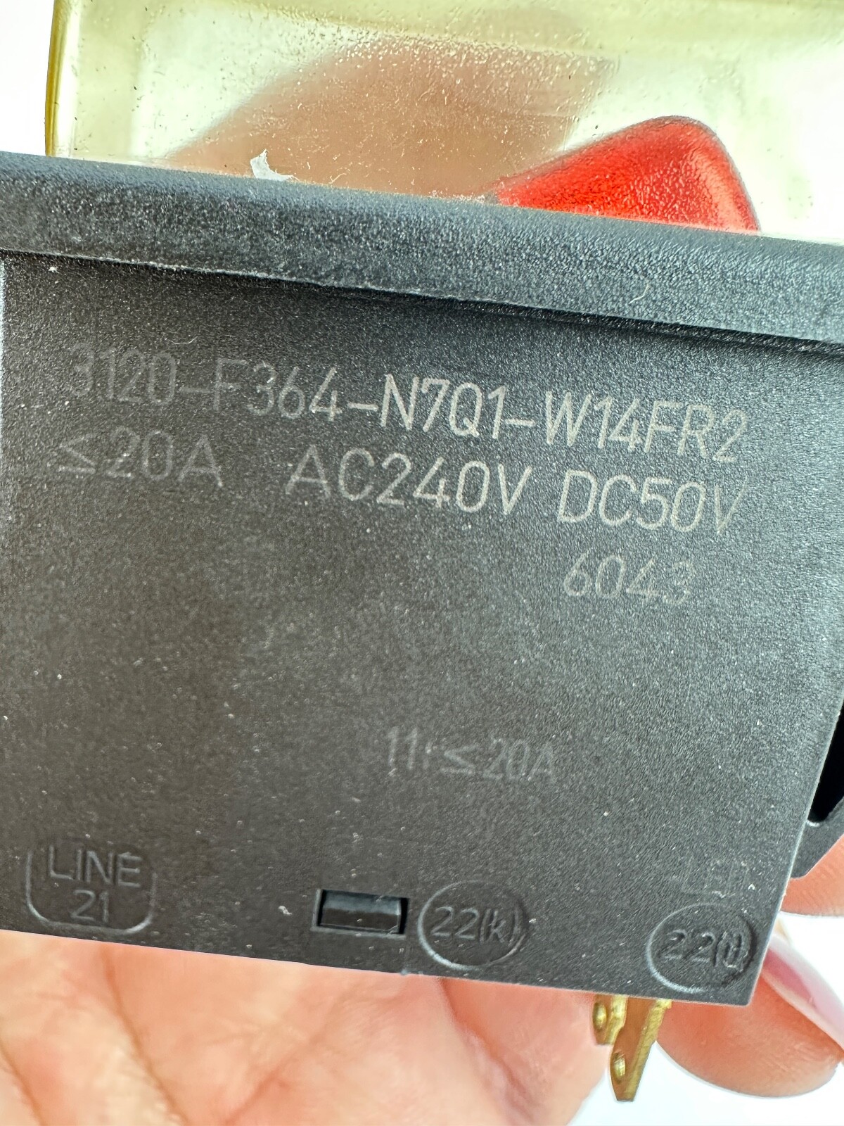 Tornado OEM Part # 18216 Switch Rocker S.P.S.T. 24Vdc(Lighted) Ez