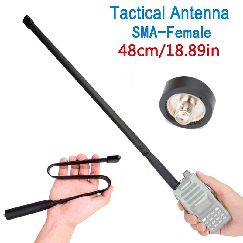 42.5'' SMA-Female Tactical Antenna VHF/UHF 18.9" For Baofeng UV-5R UV-82 Radio