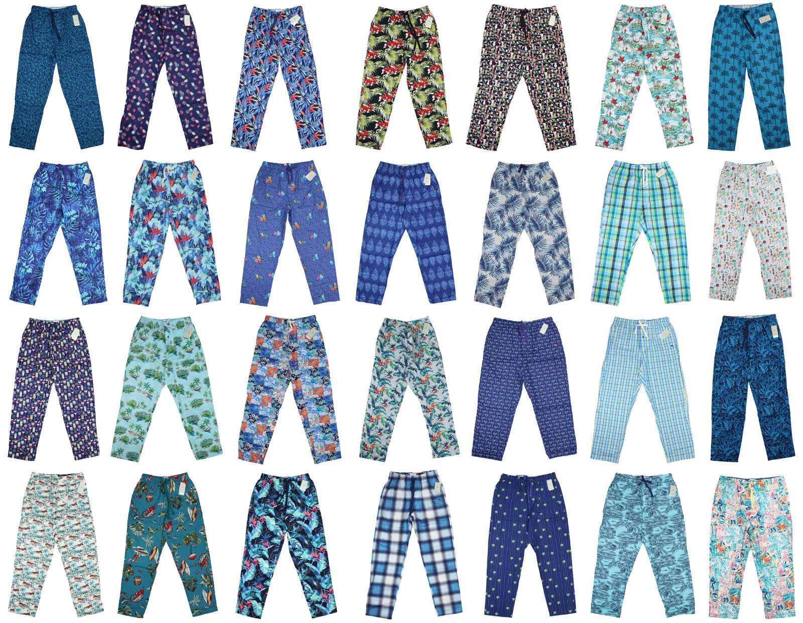 Tommy Bahama Men's Drawstring Lounge Sleep Pants 100% Cotton Tropical Design NWT