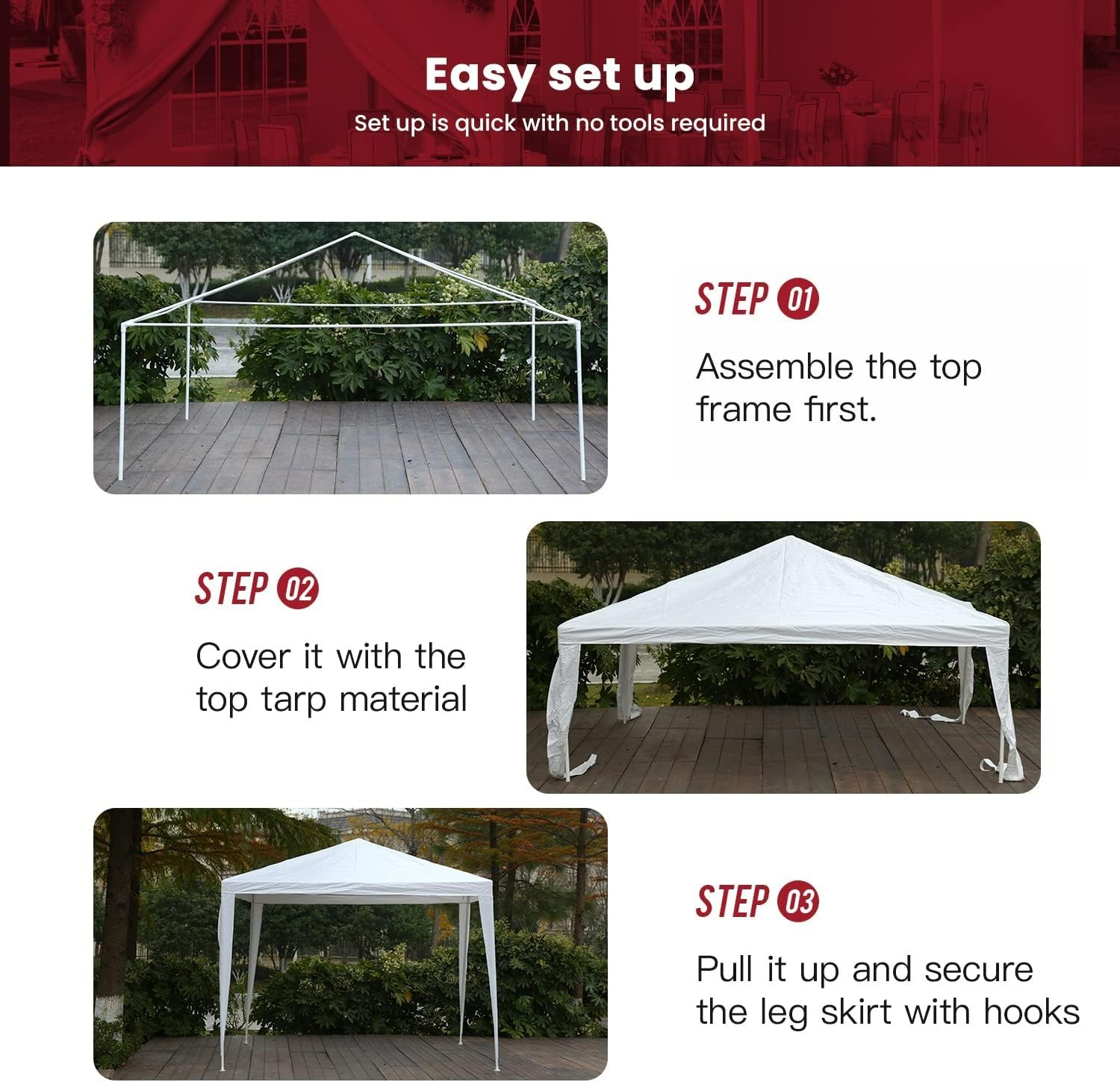 10x10 Gazebo Waterproof Outdoor Canopy Patio Party Tent