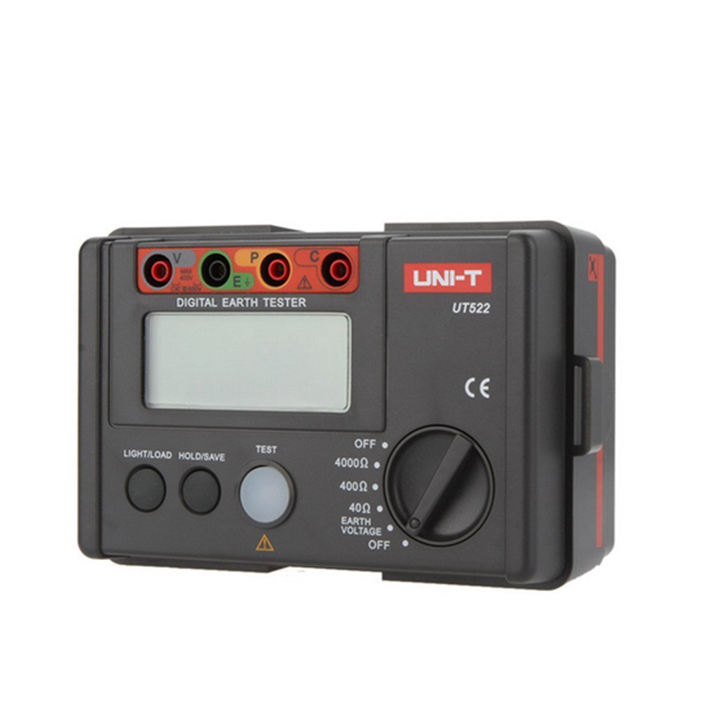 UNI-T UT522 Digital Earth Ground Resistance Tester Ohm AC Voltage Meter w/ Case