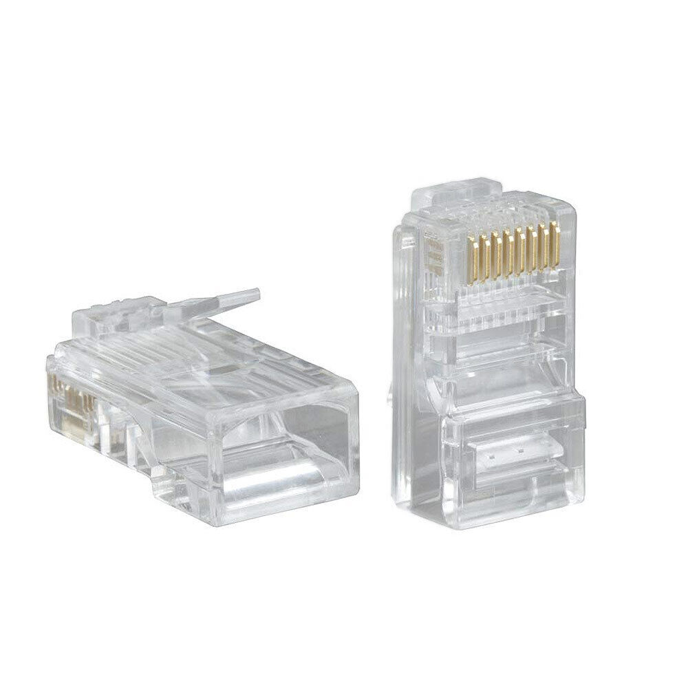 100pcs RJ45 Modular Plugs 8P8C Cat5e Cat6 Ethernet Cable Connector End Plug