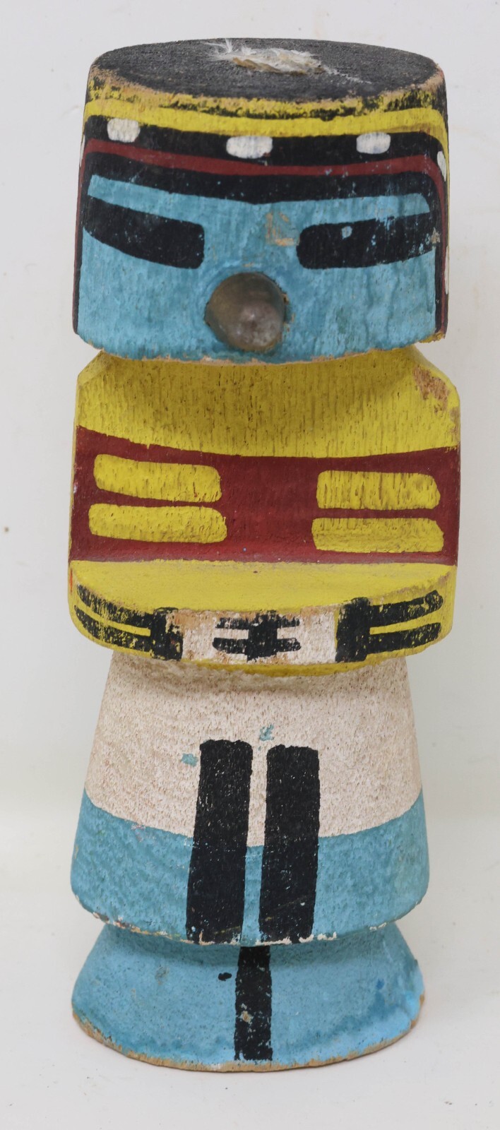 Four Antique Hopi Kachina Dolls Pueblo Indian Painted Wood Carved Sculptures VTG