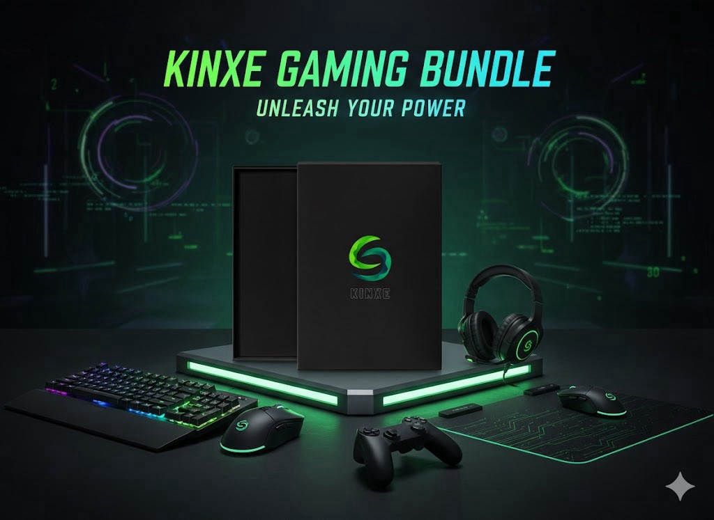 Gaming Keyboard and Mouse with Headset - Black