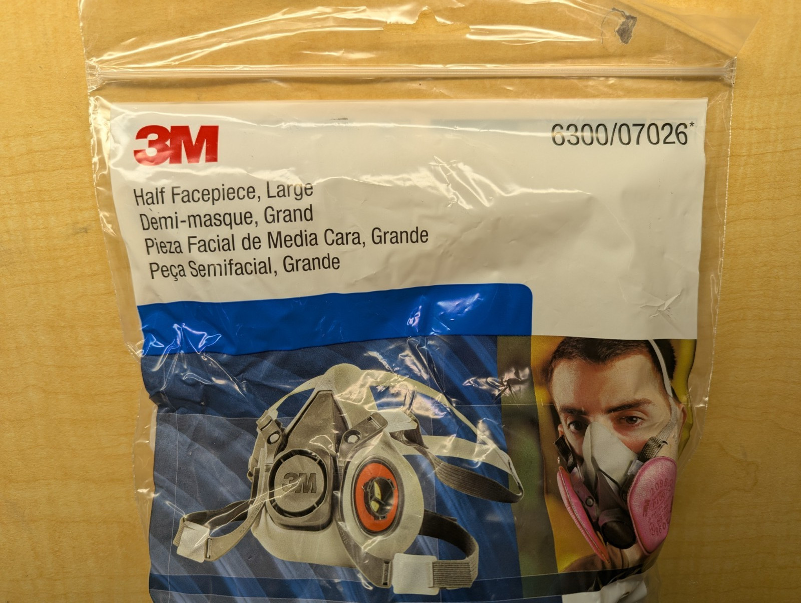 3M 6300 Half-Face Reusable Respirator, NIOSH, Bayonet, 4-Point, Large,