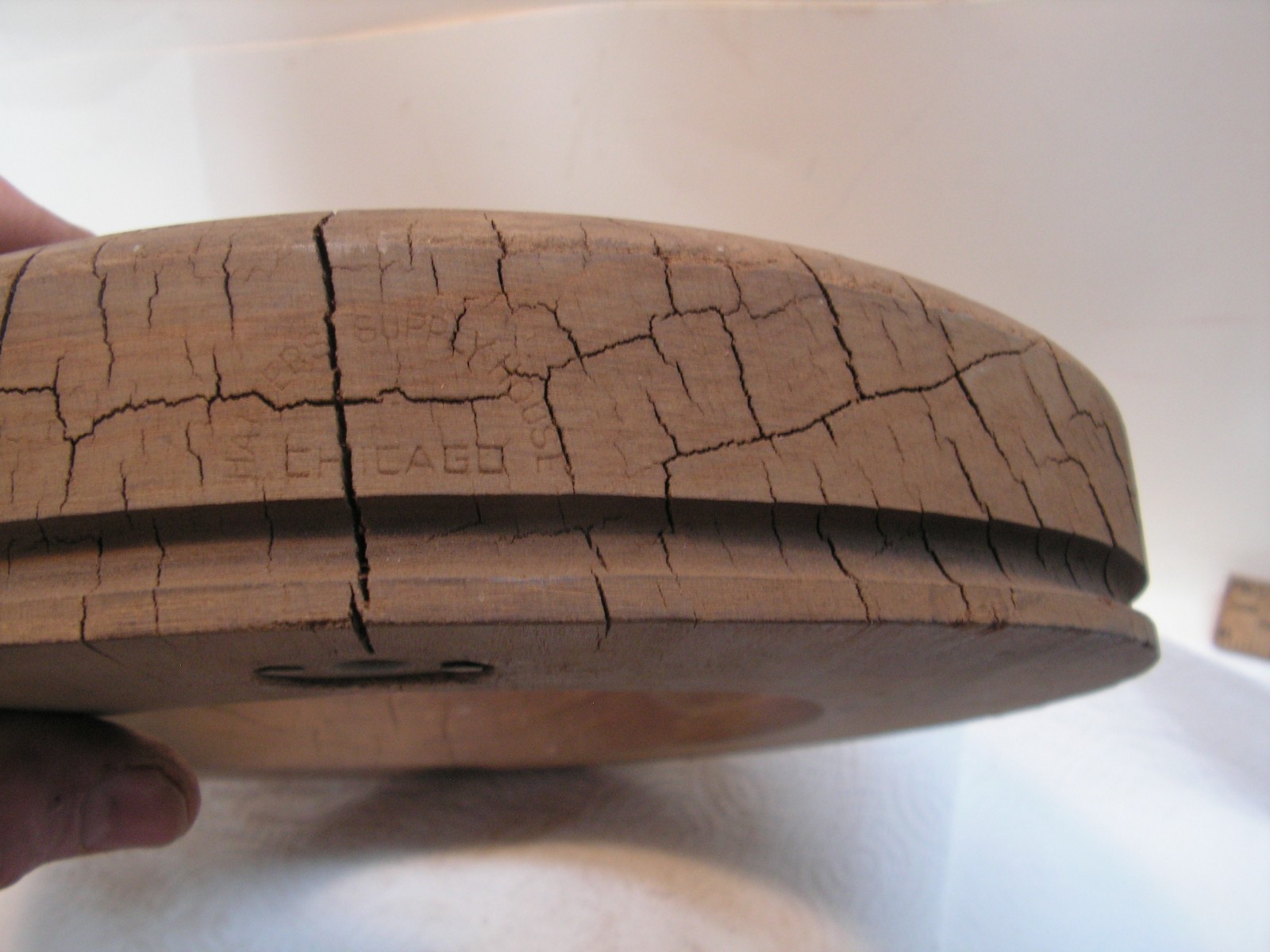 Antique Wooden Block Hat Brim Mold Millinery Form 32 6 3/4 2 5/8? 11" 12 5/8"