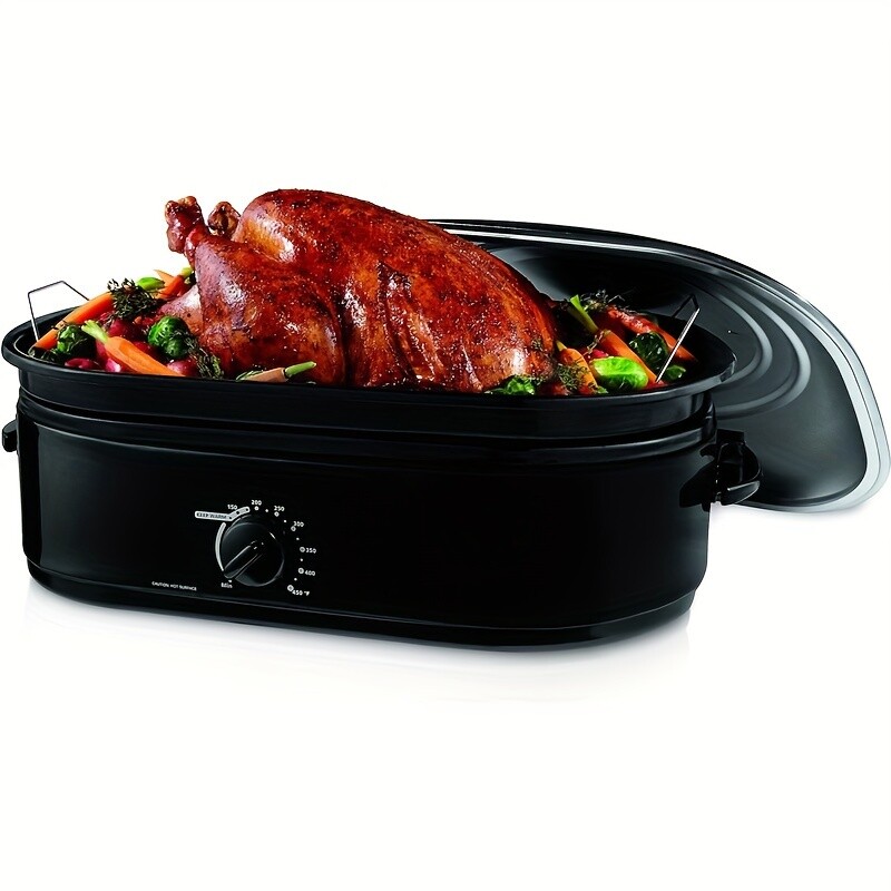 Electric Roaster Oven 16QT Turkey Roaster Oven w/ Self-Basting Lid , Steel Rack