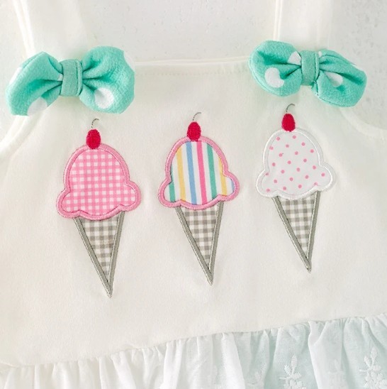 NEW Boutique Ice Cream Top & Ruffle Shorts Girls Outfit Set