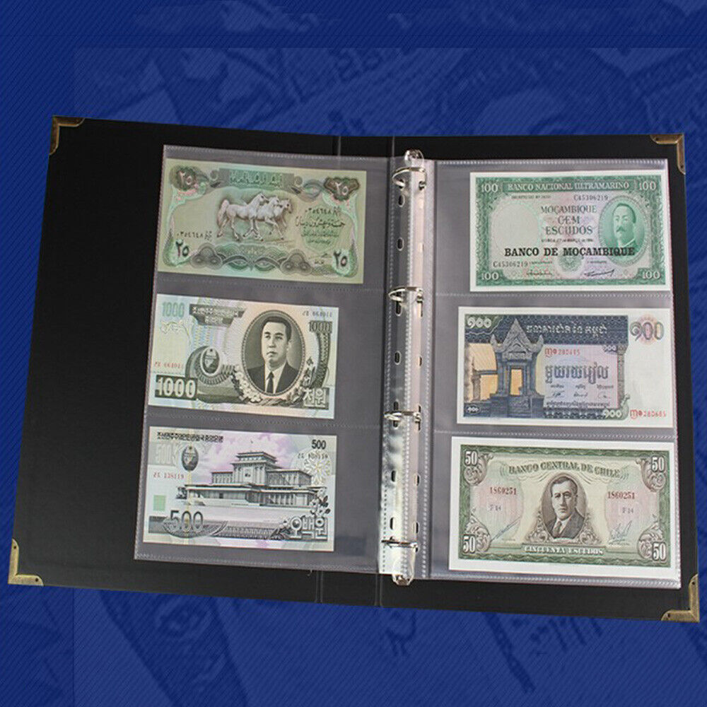300Pc Pocket Currency Paper Money Album Banknote Storage Collection Holder Album