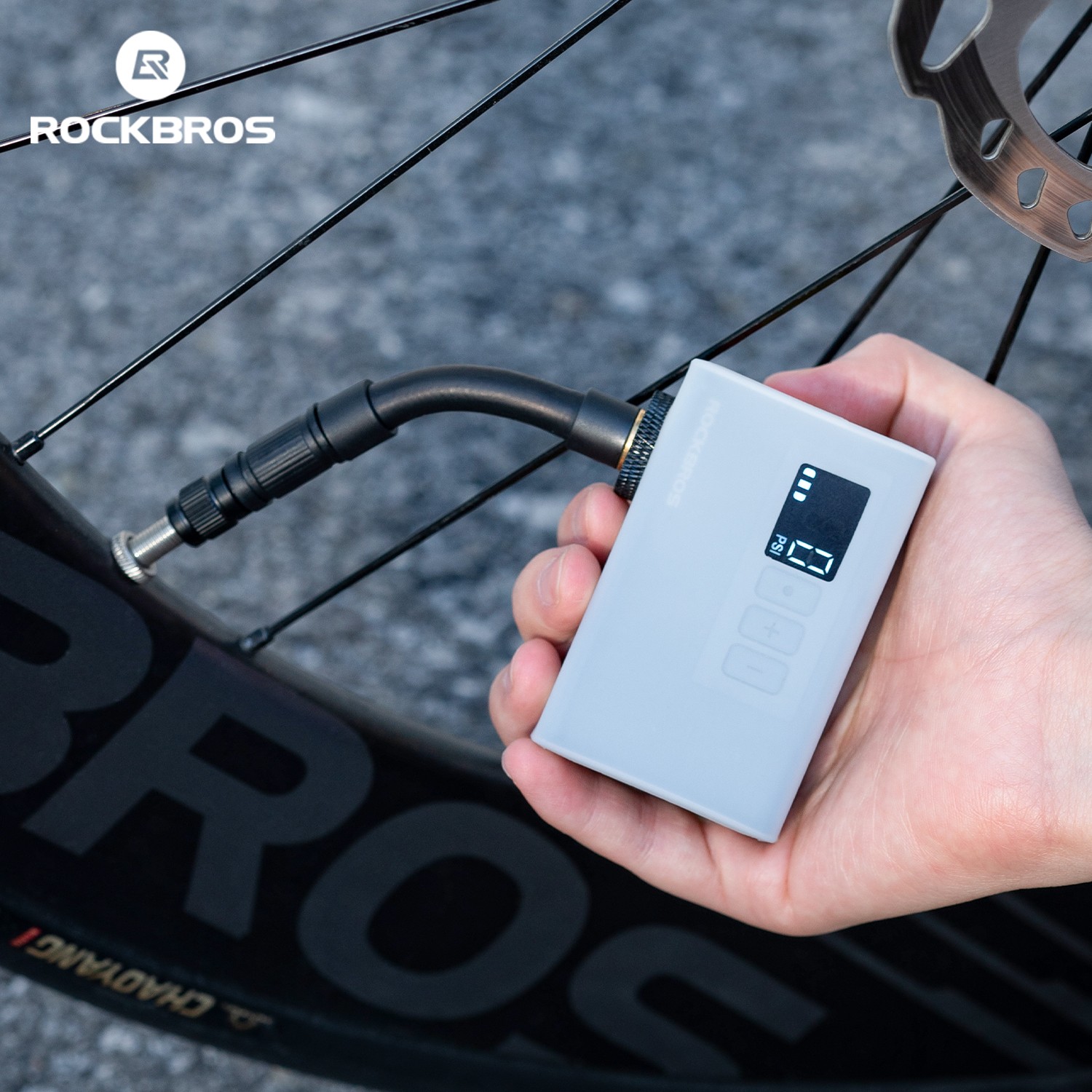 ROCKBROS Electric Air Pump Mini Bike120PSI Portable Fast Inflation FV/AV 240mAh