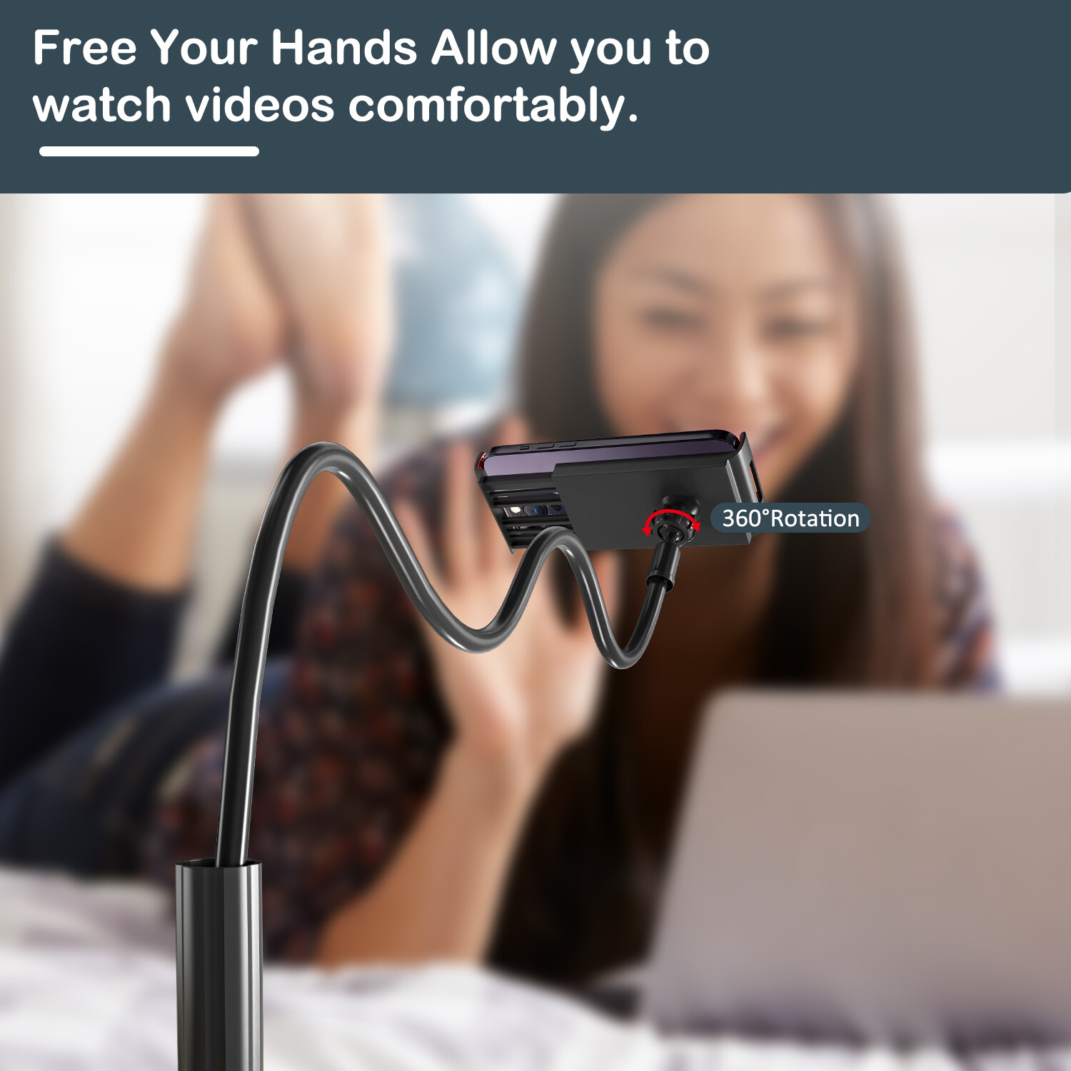 For Apple Samsung PAD Universal Lazy Mount 360º Flexible Gooseneck Tablet Holder