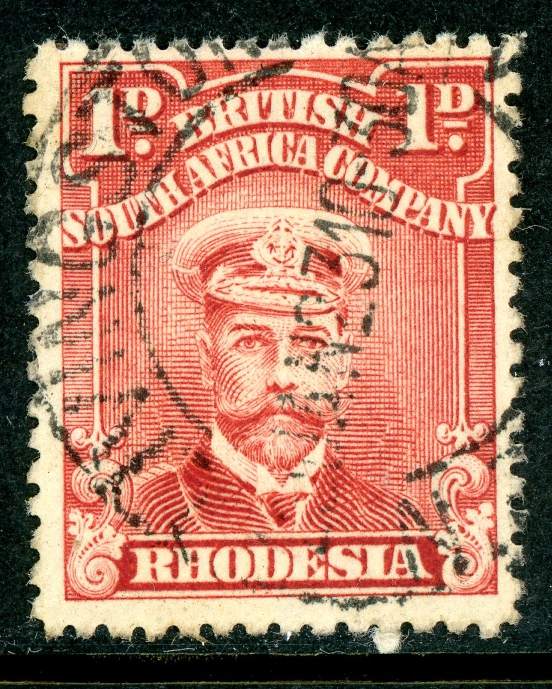 Rhodesia 1913 British KGV 1p Brown Red SG #192 VFU S40