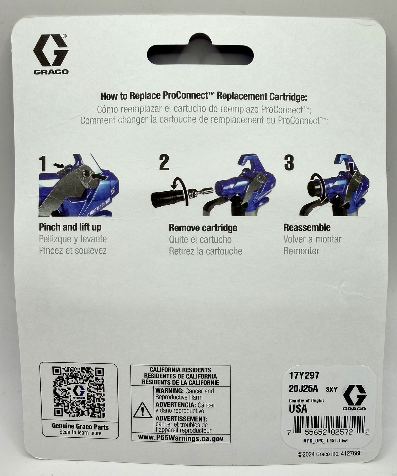 NEW Graco 17Y297 Contractor PC ProConnect Repl Cartridge GENUINE - SHIPS FREE!