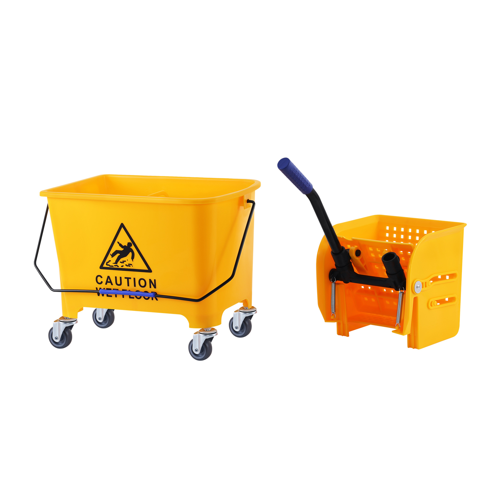 5 Gallon Mini Mop Bucket with Side Press Wringer Combo Rolling Cleaning Cart