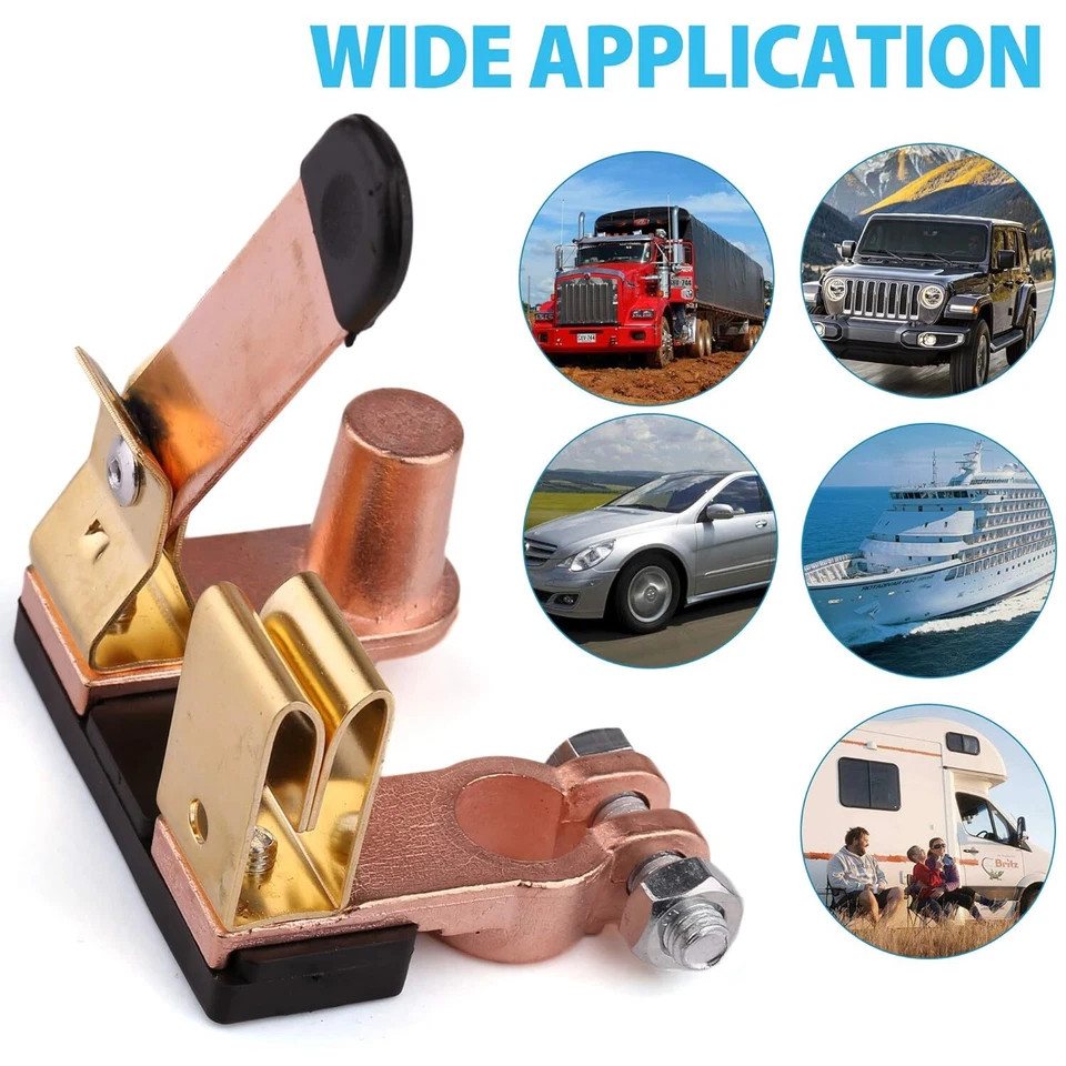 Top Post Battery Disconnect Knife Blade Switch Heavy Duty Car Shut Off 12/24v US