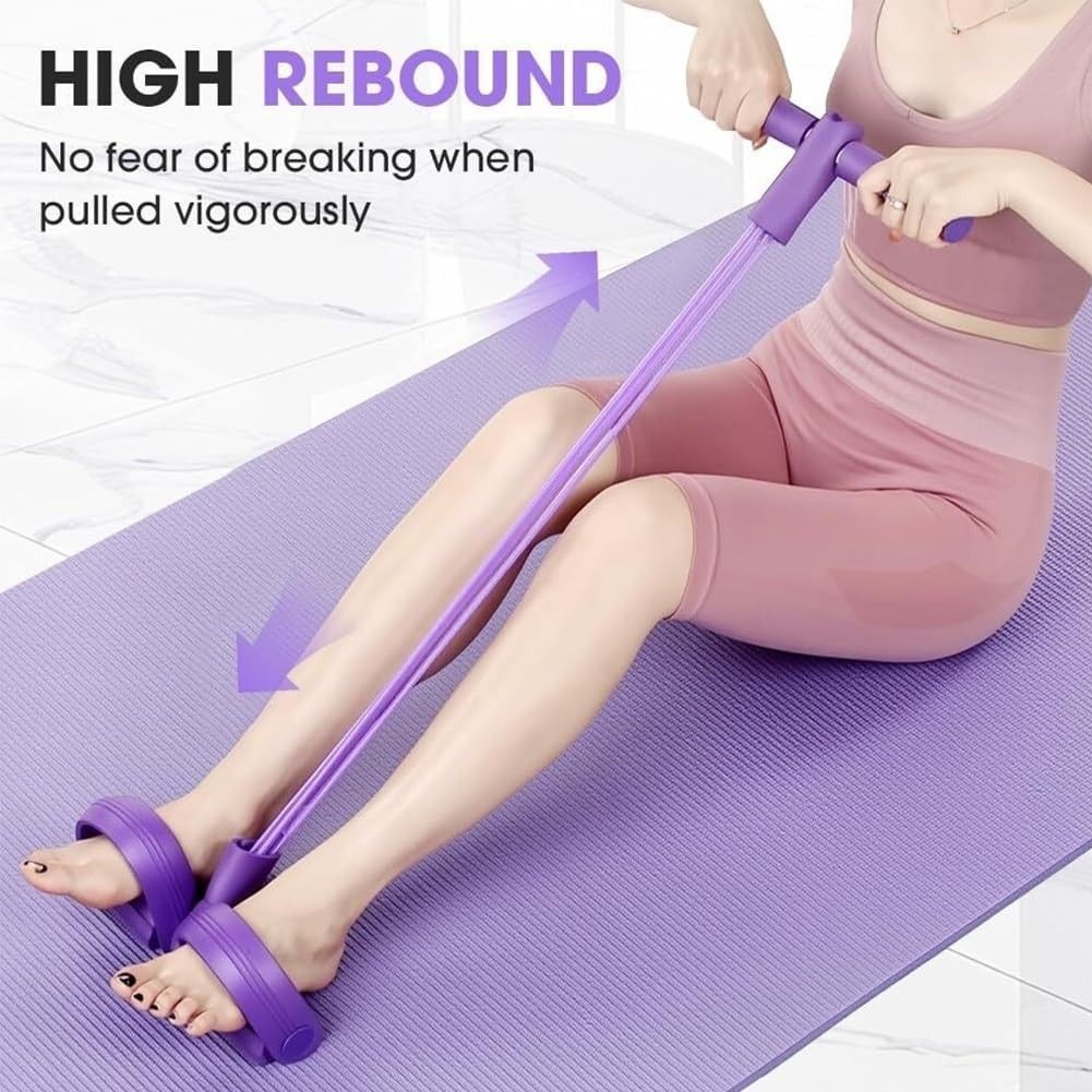 6 Tube Pedal Resistance Band Device,Foot Pedal Resistance Band with Handle Women