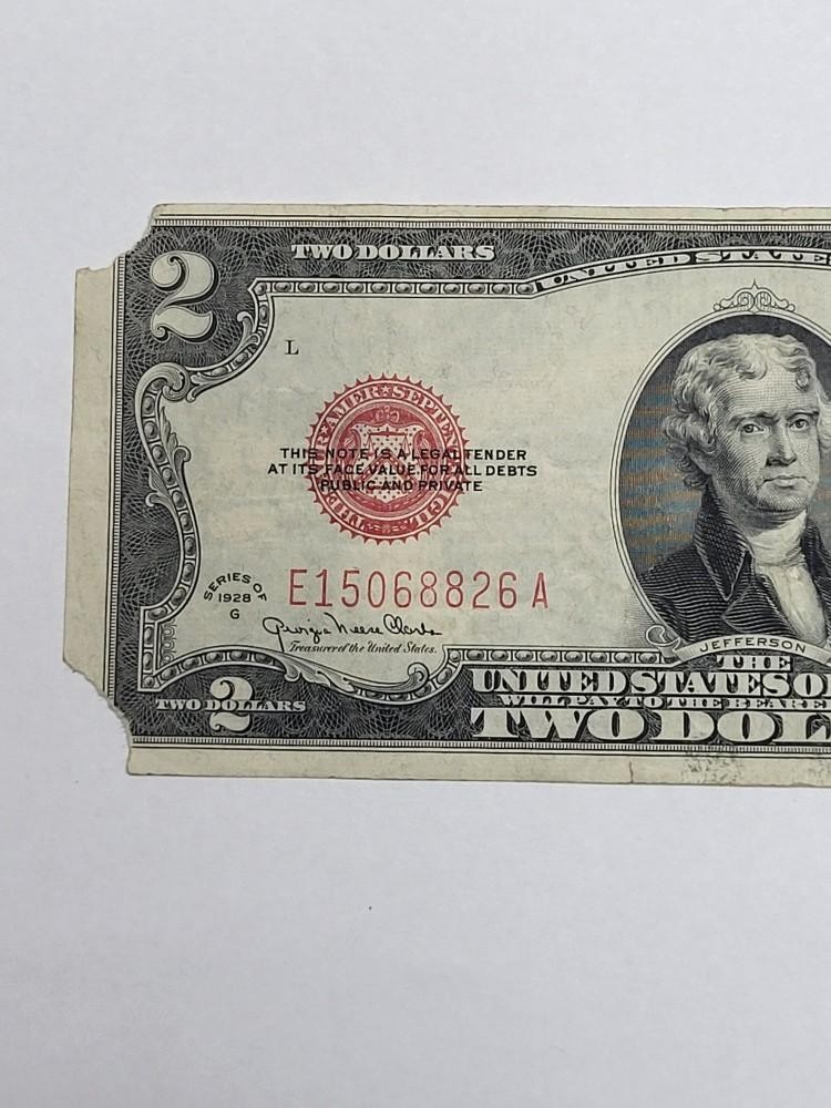 1928 G RED Seal $2 United States Note CHEAP !!!