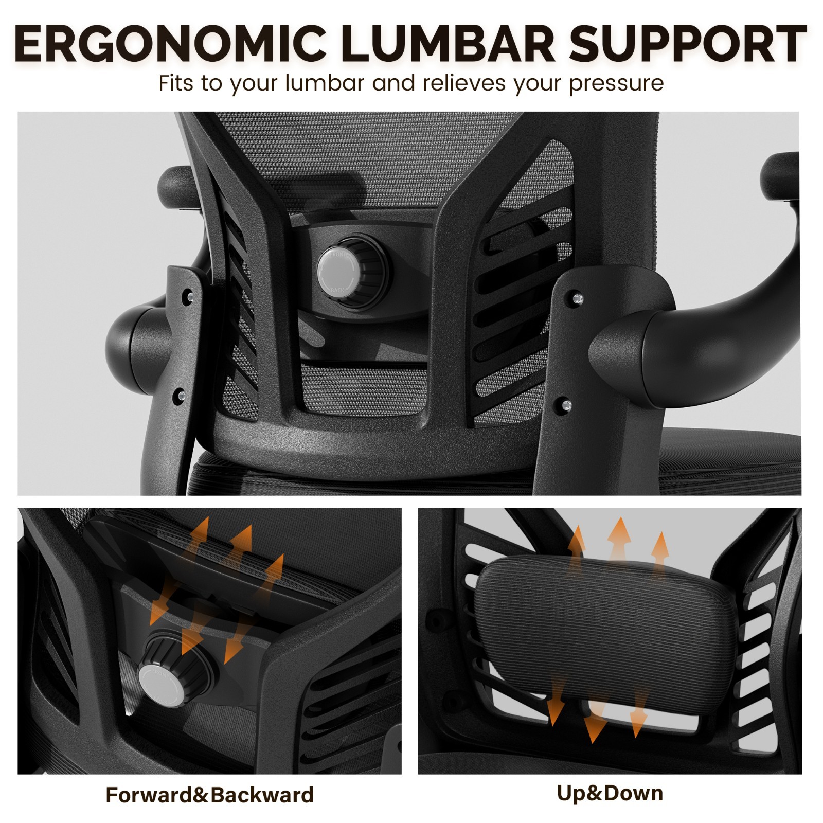 Mesh Office Chair Computer Desk Chair with Adjustable Lumbar Support Task Chair
