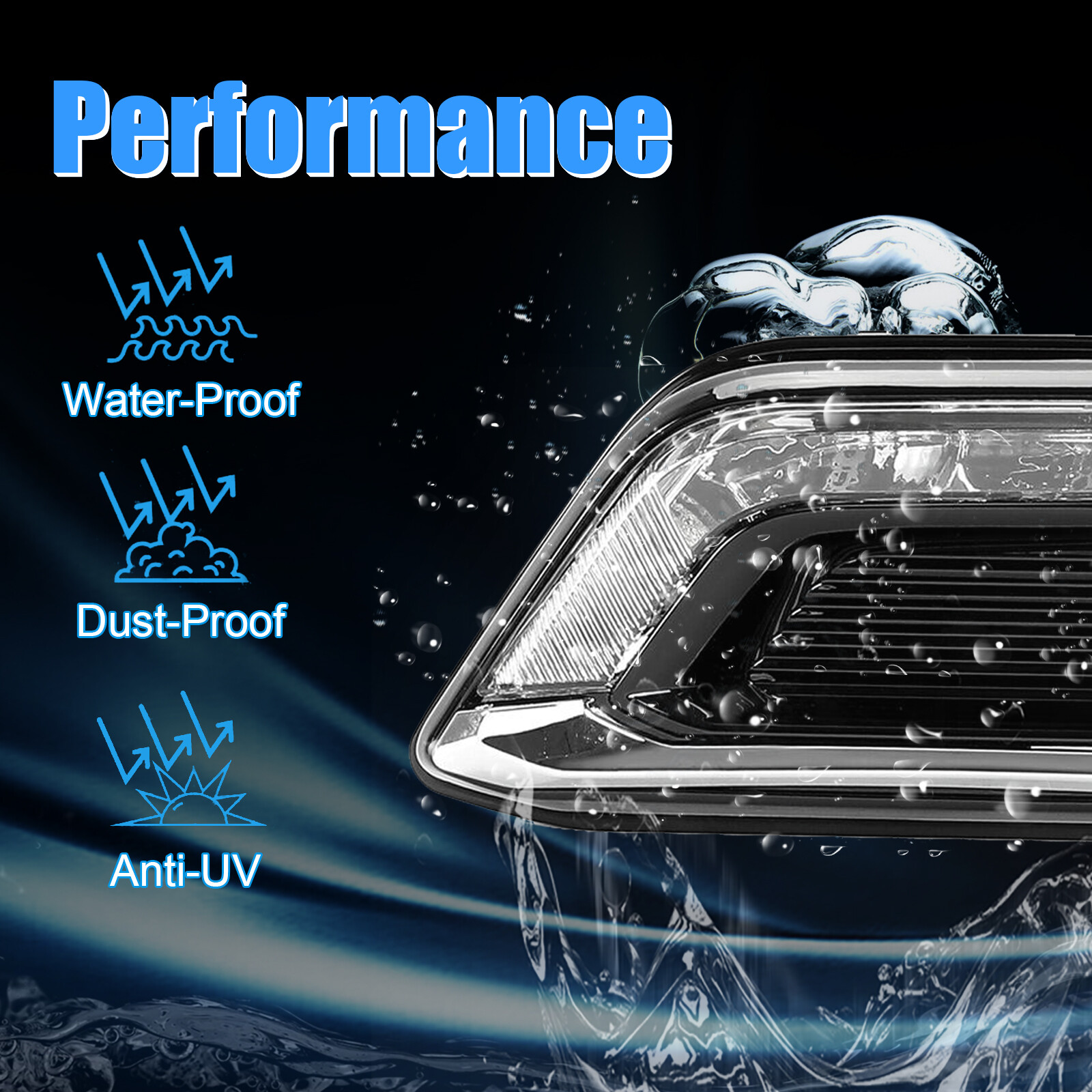 For 2014-2020 Chevy Impala Clear Lens LH+RH LED DRL Fog Light +Wiring+Switch Kit