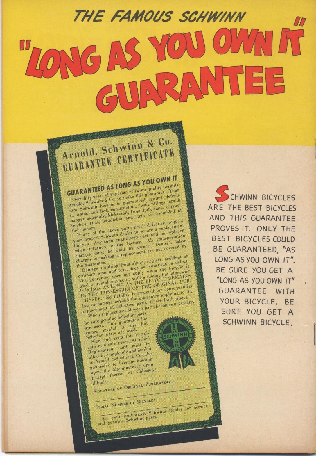 Schwinn Bicycle Book (1949) 108.92mph Informative Comic Style 28pgs CD