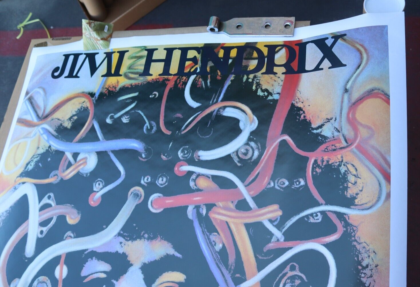 1999 PYRAMID JIMI HENDRIX EXPERIENCE WIRE HAIR MEDUSA CONCERT POSTER ART 53x37"