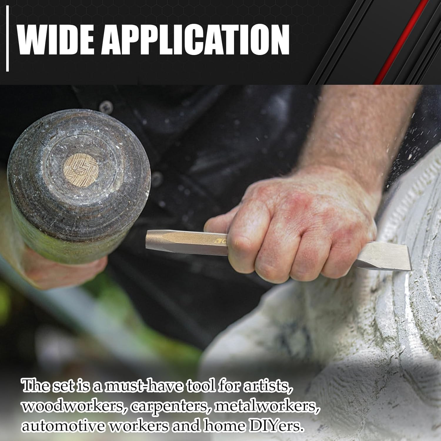 16-Piece Punch And Chisel Set With Storage Pouch Including Taper Cold