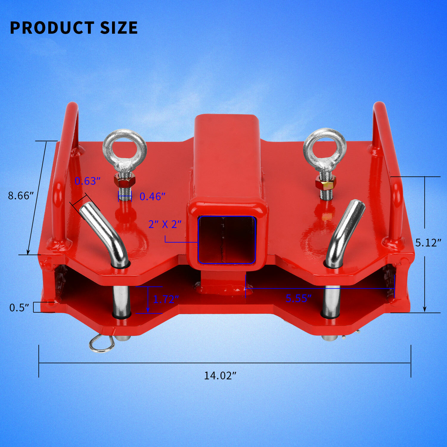 2" Trailer Hitch Receiver Dual Pallet Fork Forklift Towing Adapter Attachment
