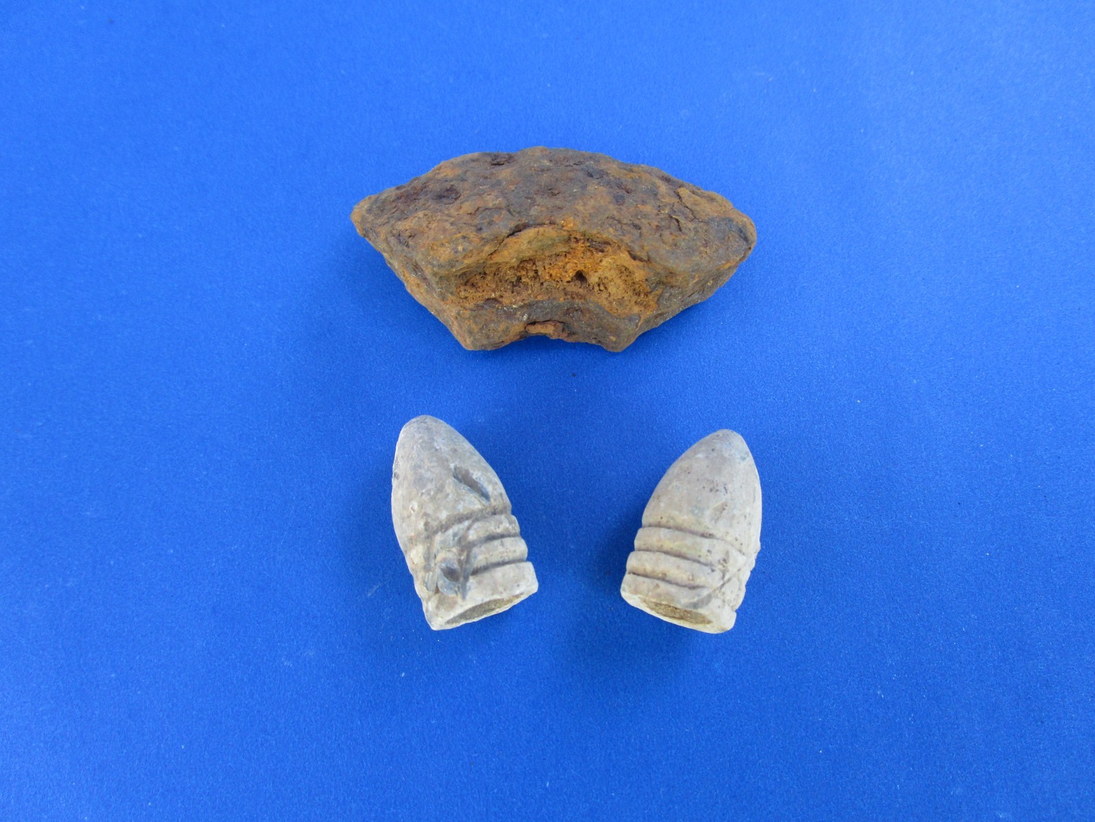 Civil War Relic Artillery Shell Fragment & Dropped Minies, dug, Chattanooga, TN