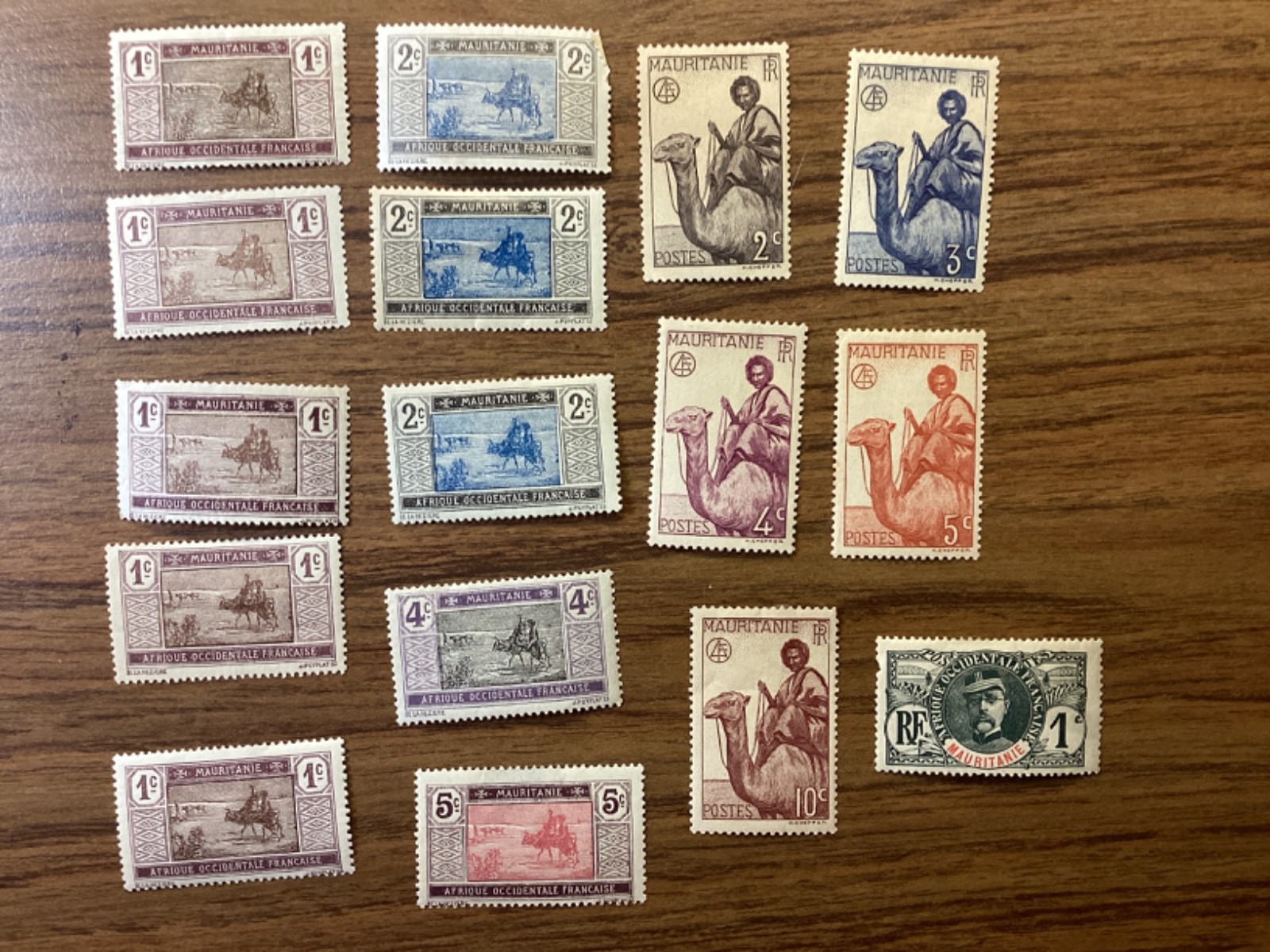 French Colonies Stamps French Mauritania 1906 - 1938 Assortment of 16 MH OG