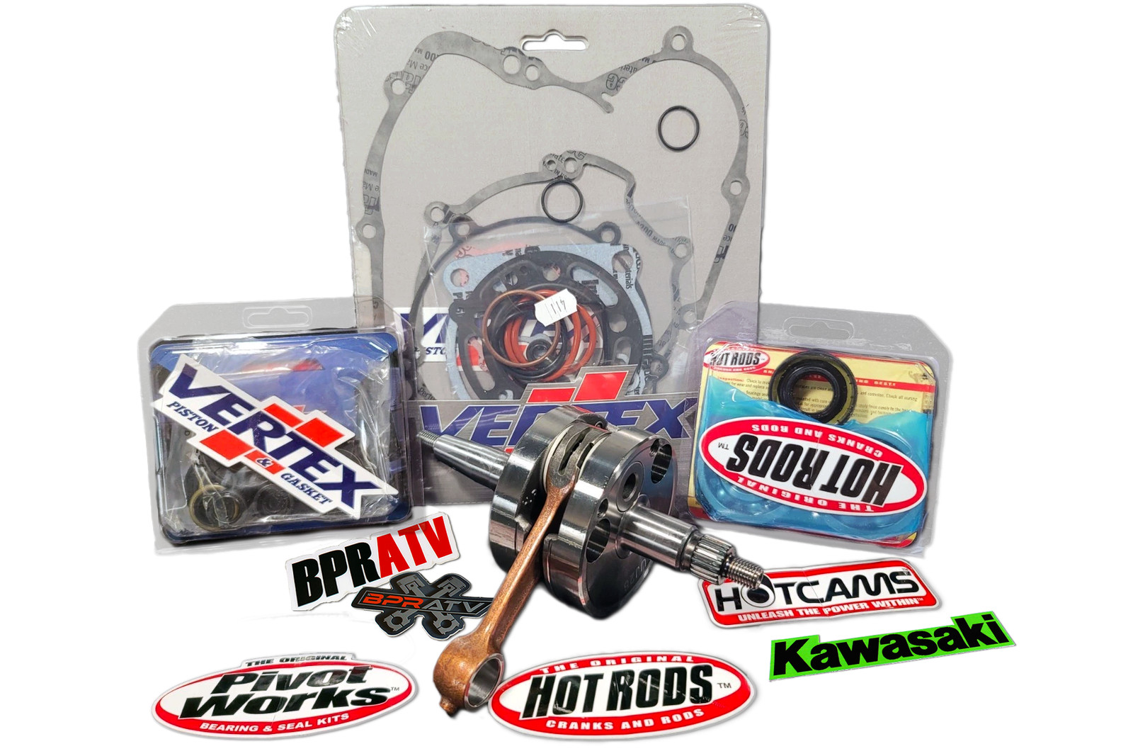 06-13 Kawasaki KX 100 Hot Rods Crank Bottom End Rebuild Kit Gaskets CBK0102 4066
