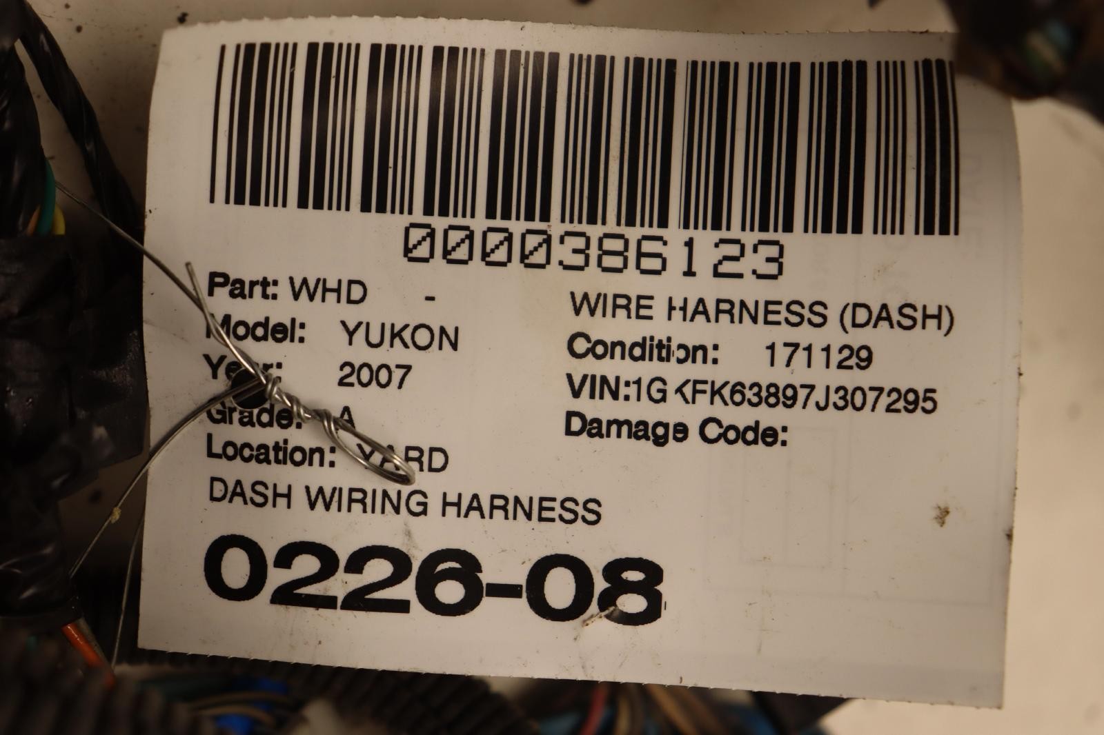 2007 GMC YUKON DENALI 6.2L DASH DASHBOARD WIRE WIRING HARNESS OEM