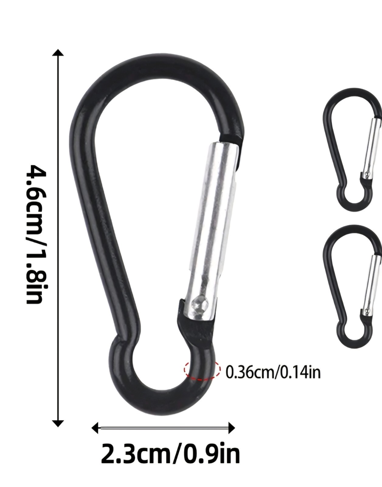 30 Pcs 2" Carabiner Bulk Spring Snap Hooks Bulk Aluminum Alloy Clip Multi Color.