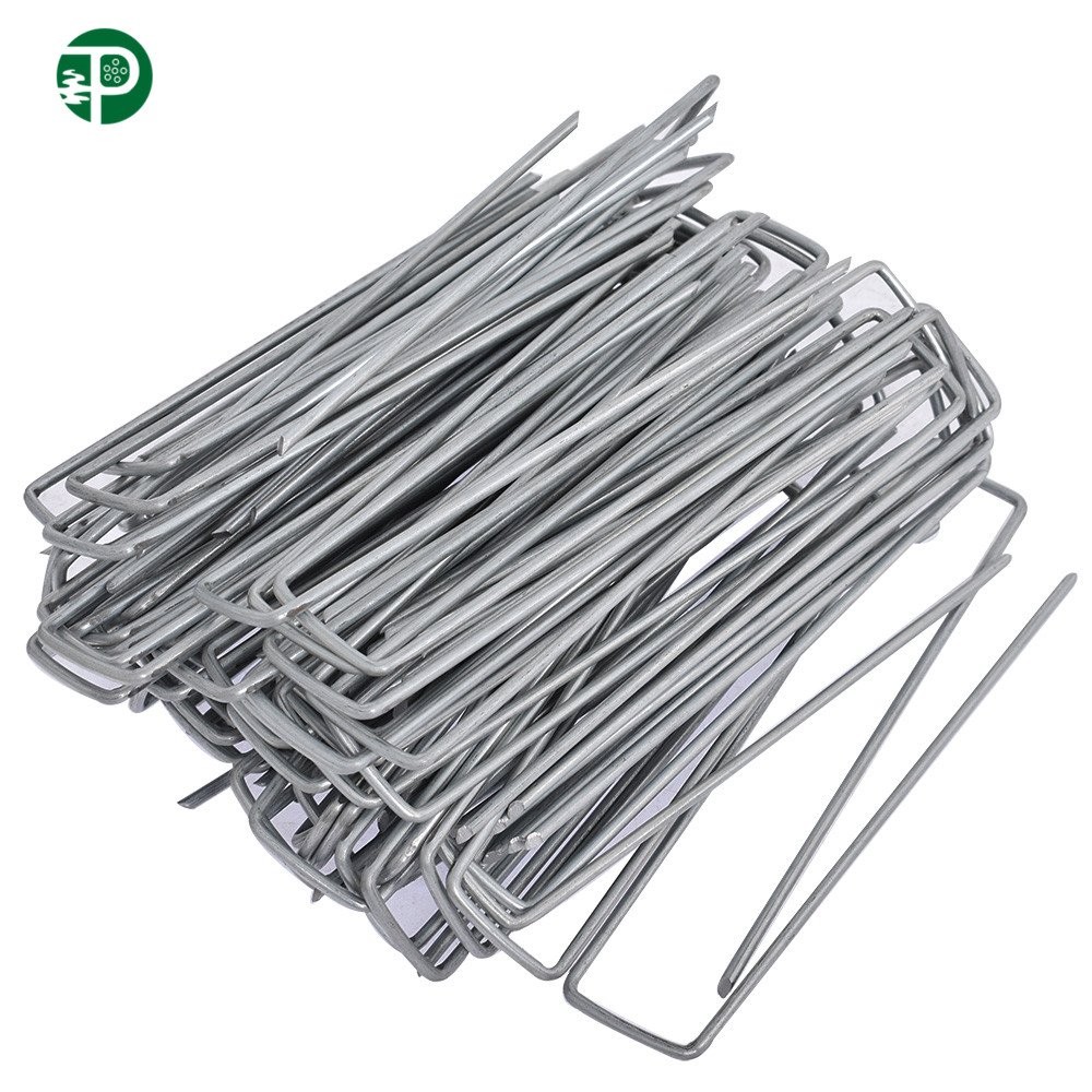 6" Landscape Staples Garden Stakes 11 Gauge Galvanized Sod Staples 500 Pack
