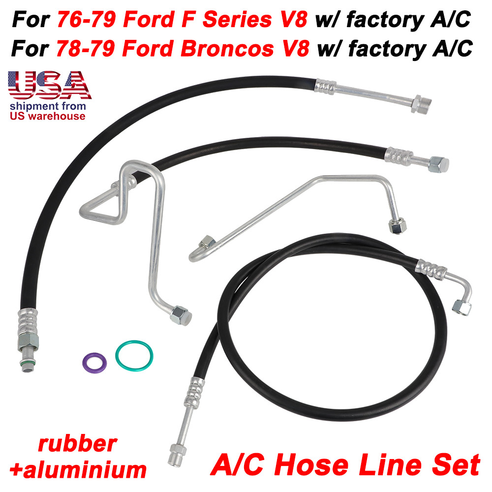 A/C Hoses Lines Set For 1976-1979 Ford F-100 F-150 & Bronco V8 Engine 1978-1979