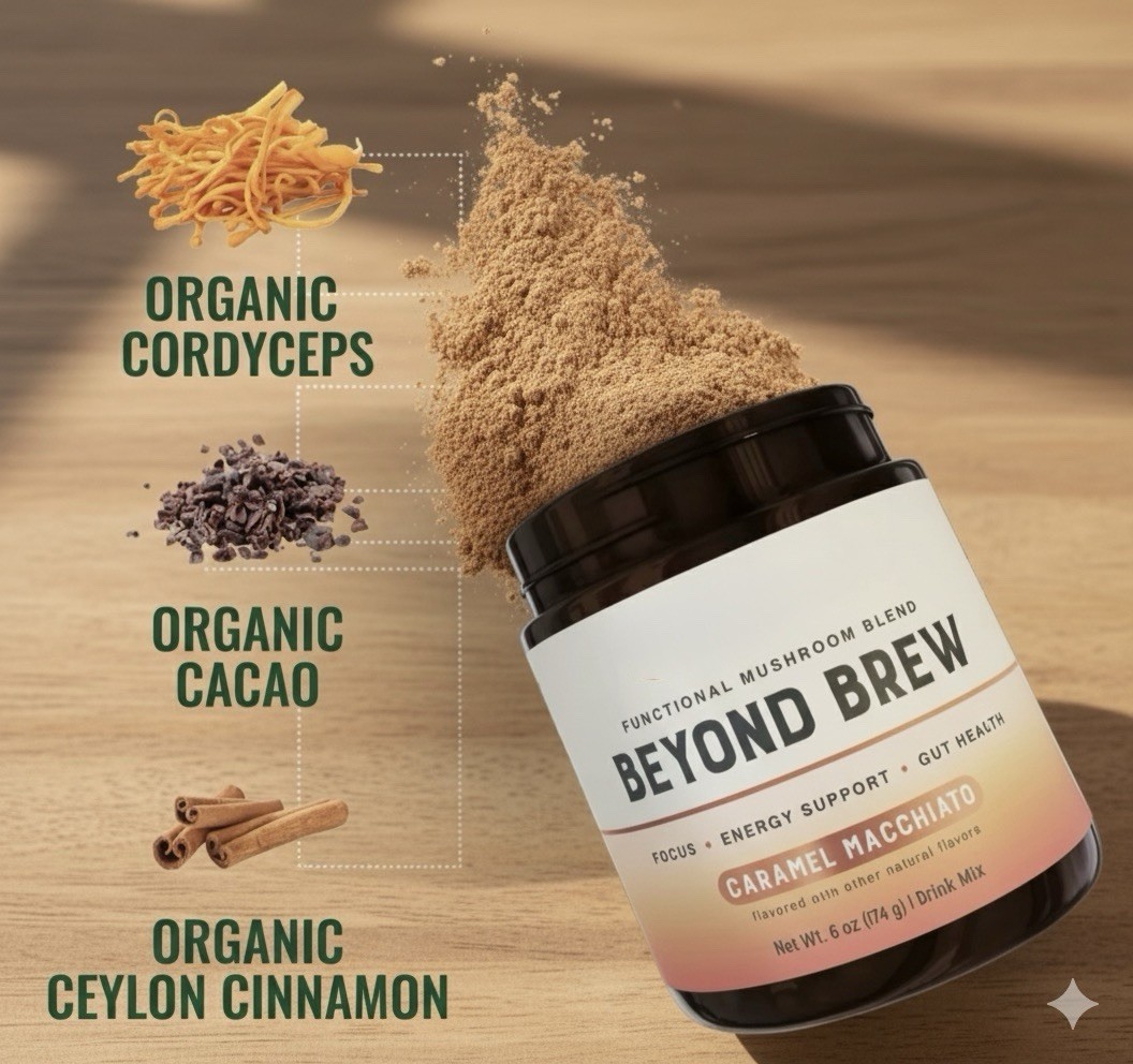 3-PACK VANILLA Beyond Brew Mushroom Coffee 7-in-1 Cacao Energy/focus/Gut/Mental!